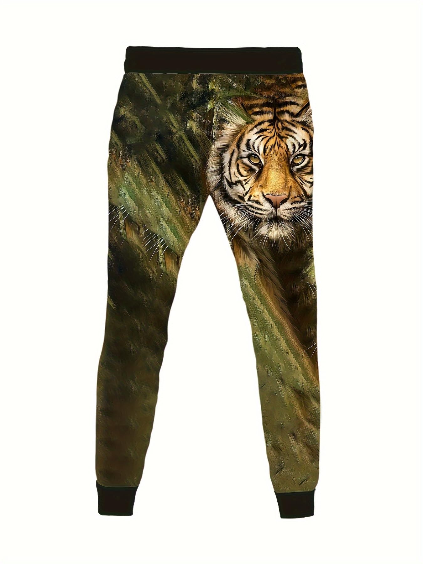 Set tuta da uomo con cappuccio e pantaloni della tuta con stampa tigre 3D, alla moda, felpa con cappuccio e pantaloni, set da 2 pezzi, tuta da jogging da uomo