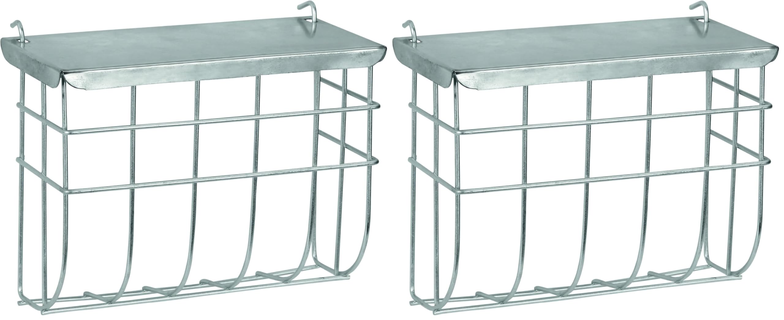 Kerbl Pet Metallheuraufe mit Deckel 17x13cm verzinkt zum Einhängen (Packung mit 2)