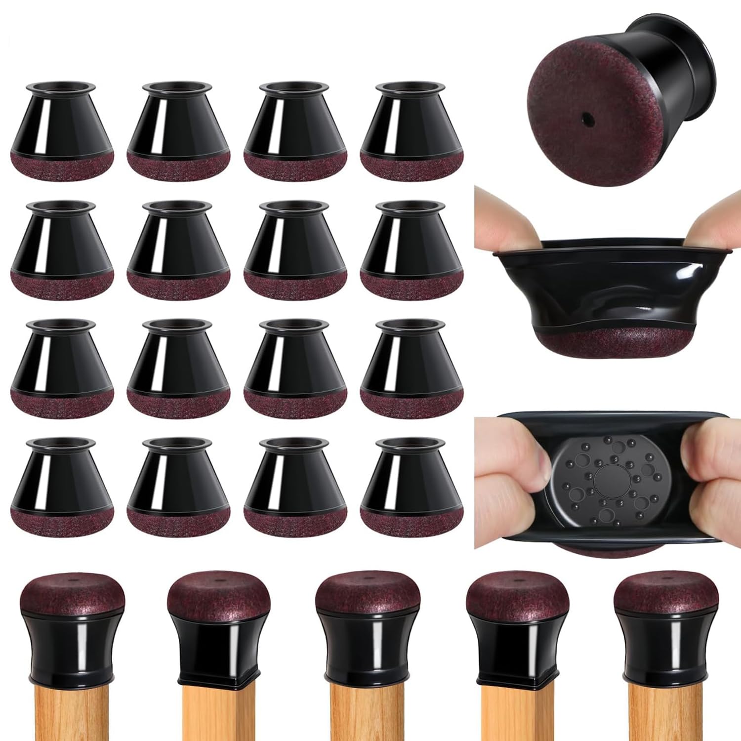 16 Pcs Chair Leg Floor Protectors