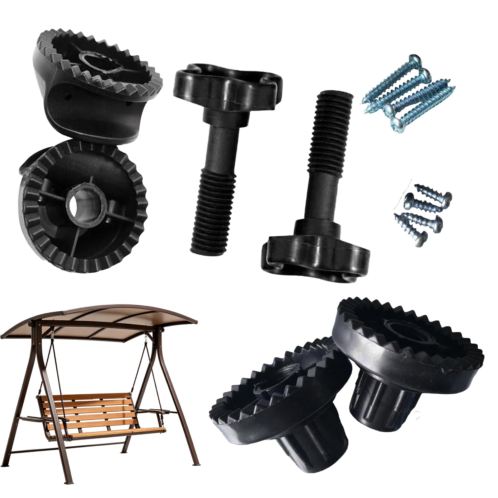 3PCS Garden Swing Canopy Replacement, Swing Seat Canopy Replacement, Replacement Canopy Metal Frame, Swing Chair Canopy Replacement, Swing Accessories, Canopy Frame, Garden Swing Seat Replacement