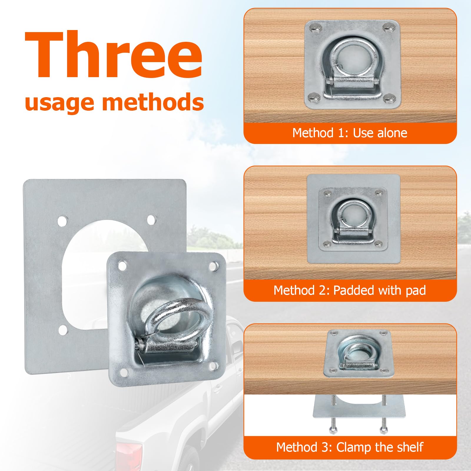 6 X Lashing Eyelets With Counter Plates And Screws, Robust Lashing - View #3