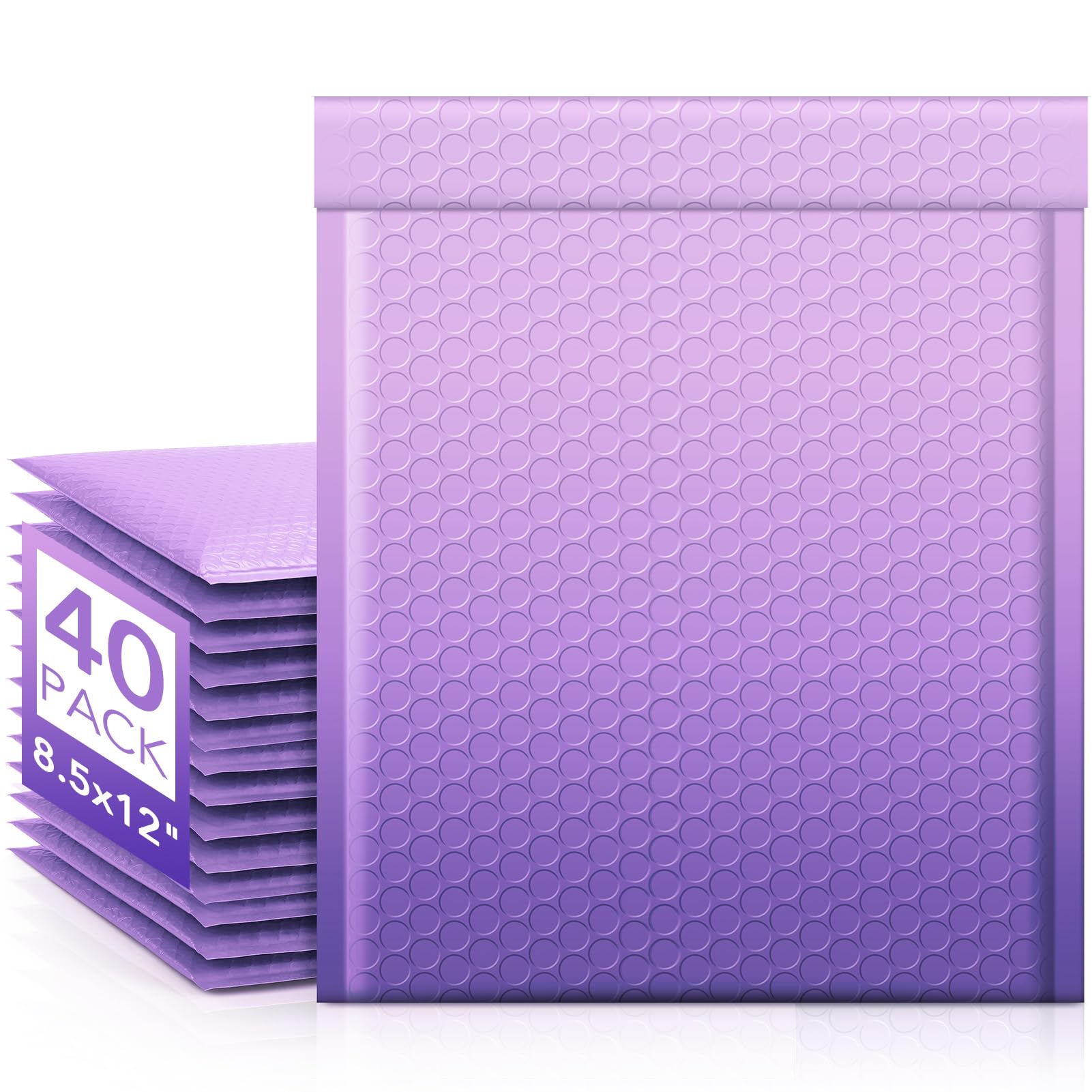 Fuxury 40 Pack Thick Bubble Mailers 8.5x12 Gradient Purple Bubble Envelopes