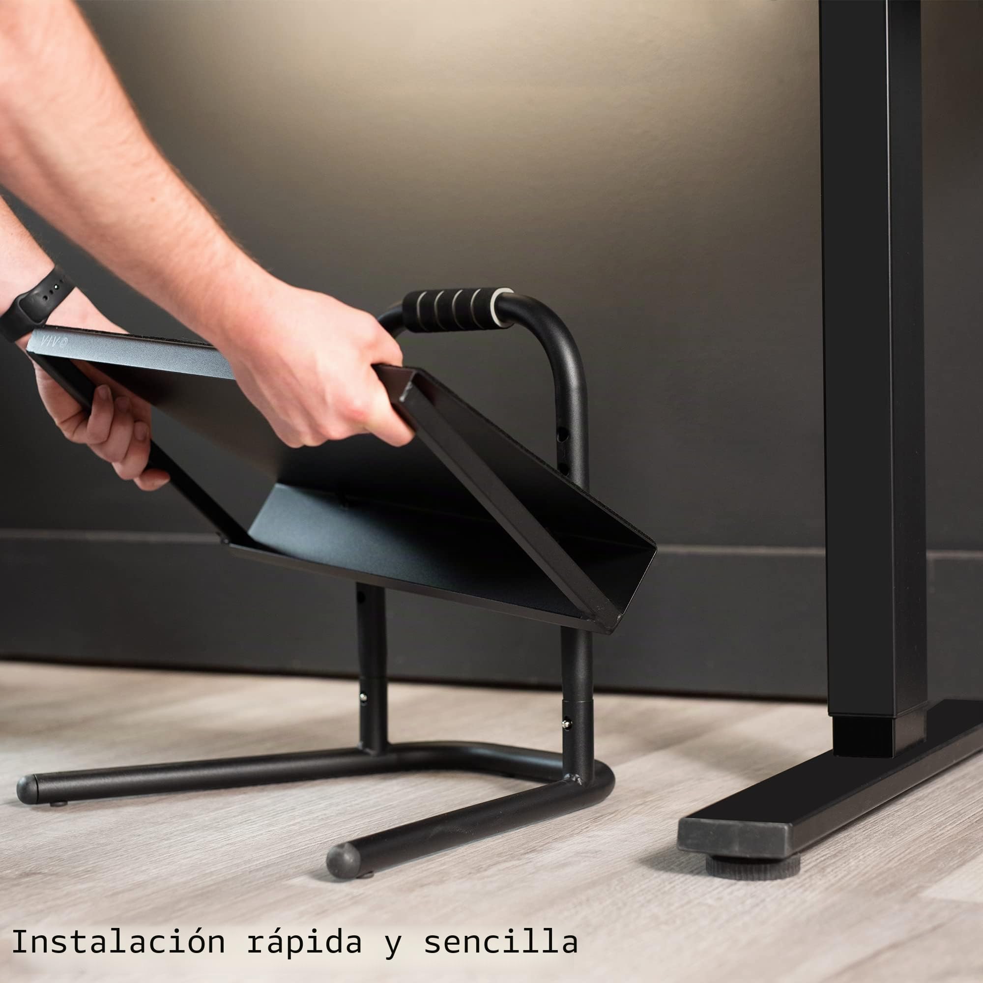 VIVO Plataforma ergonómica negra de altura ajustable para reposapiés para escritorios de pie (STAND-FT01)