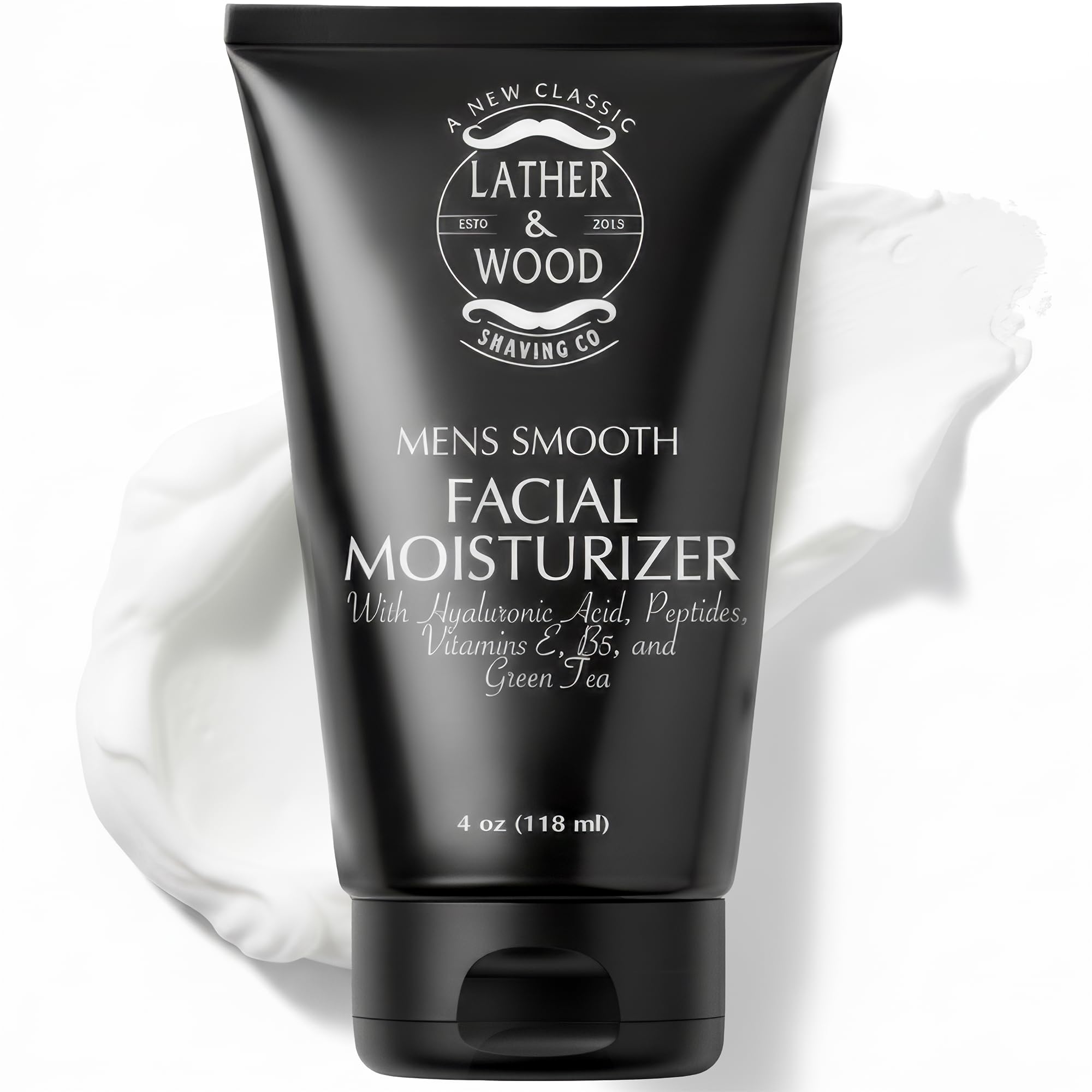 Face Moisturizer for Men - Lather & Wood's Luxurious Sophisticated Face Lotion for the Regular Guy. Fragrance-Free Facial Cream for Men. (Unscented, 4 ounce)