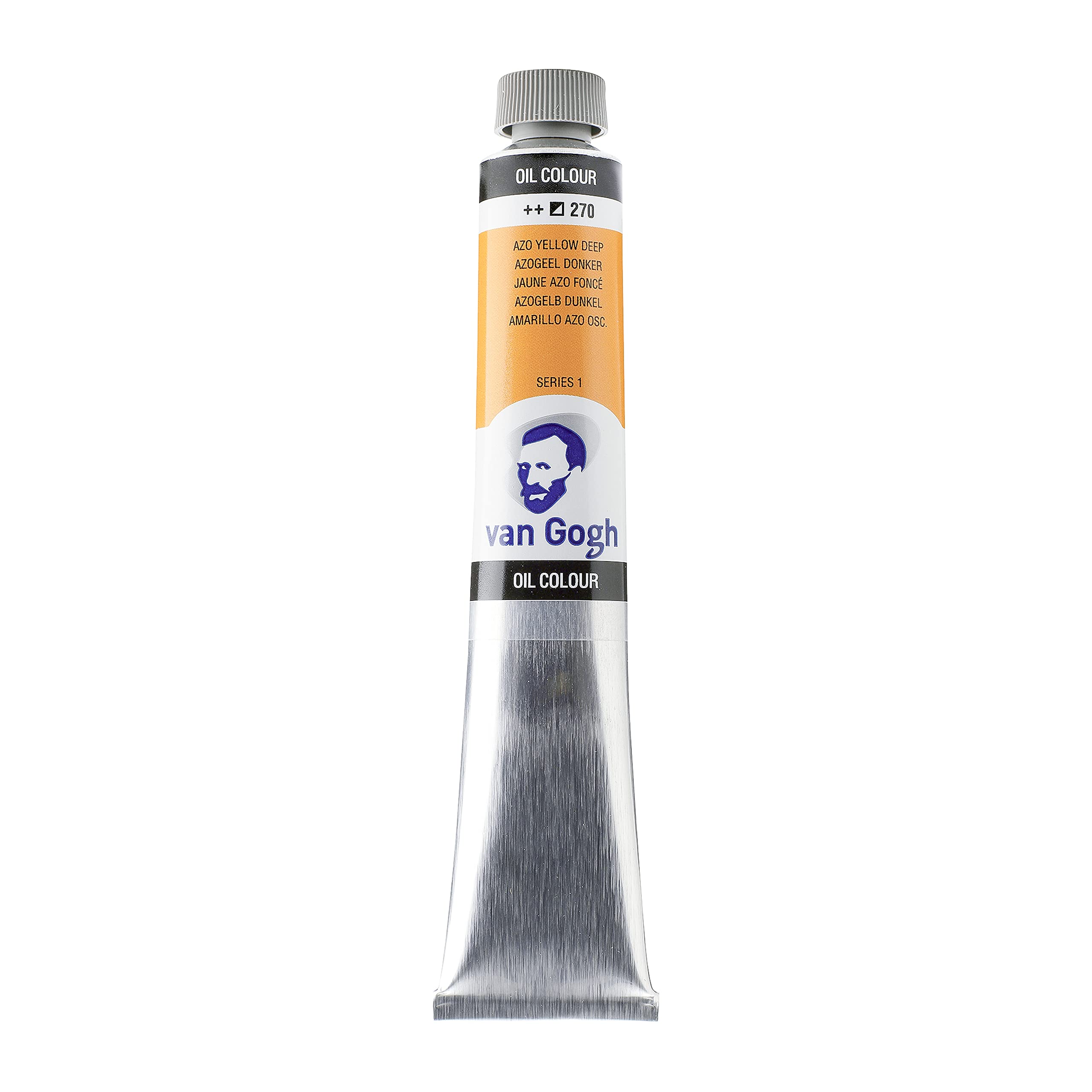 Van Gogh Azo Yellow Deep Oil Colour - 270-60 Ml Tube - High Pigmentation - Semi-Opaque - Lightfast ++ - Ideal For Artists & Students