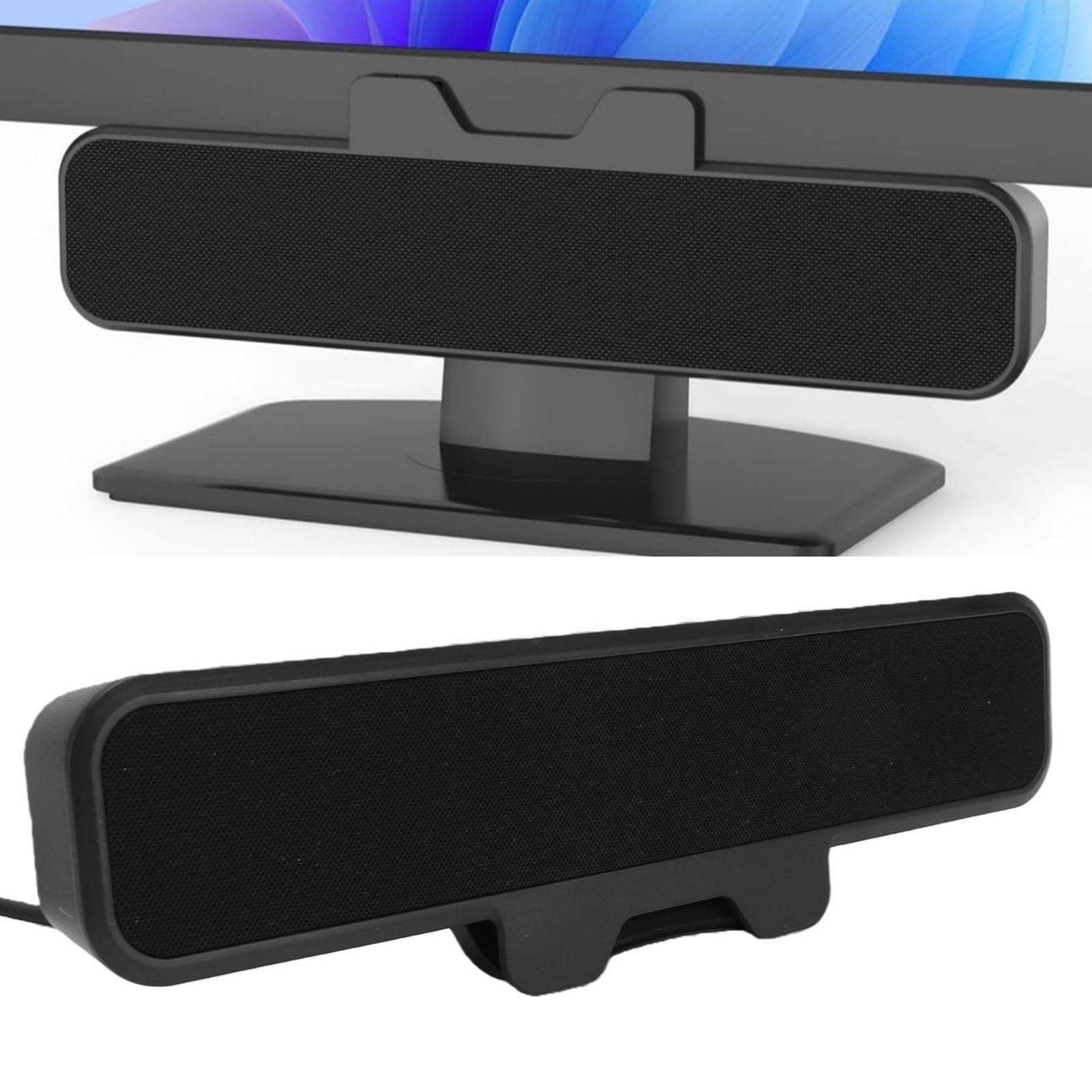 Barra de Sonido USB Estéreo Compacta con Control de Volumen y Tecla de