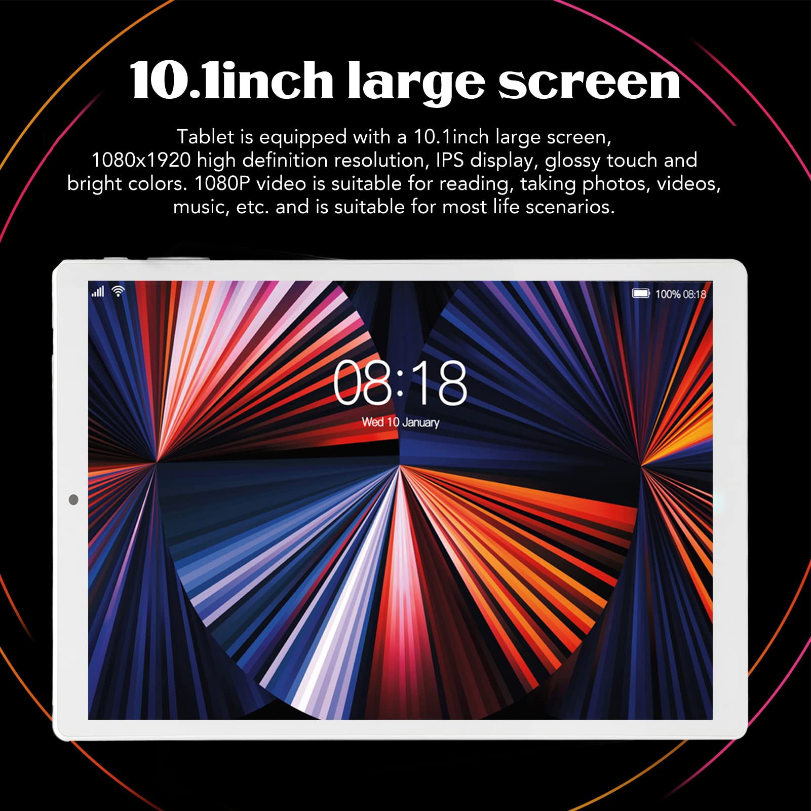 Amazon.co.jp: 大型タブレット 10.1インチ IPS 13MPカメラ 4GB 64GB HD 