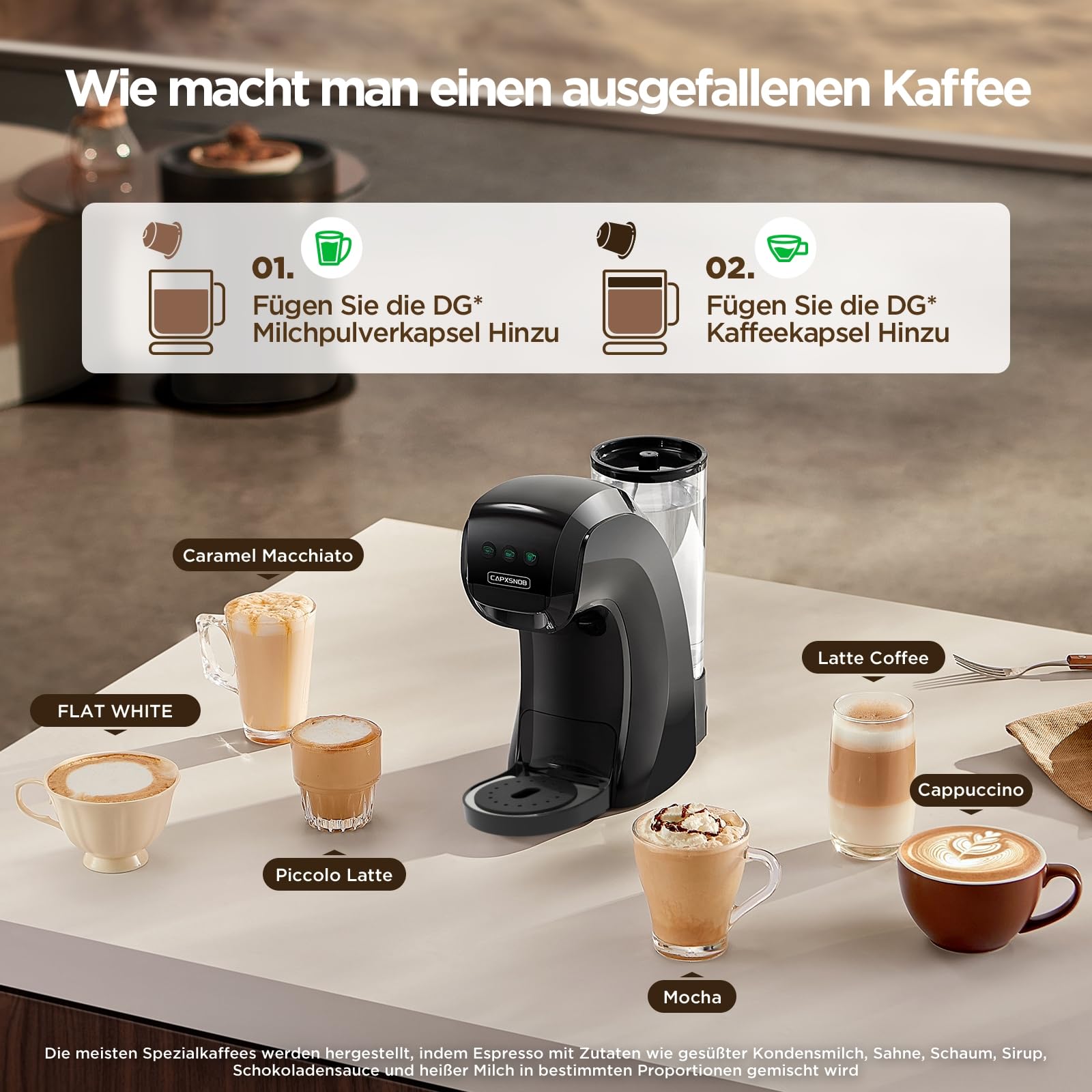 Warriors1 5 in 1 Multi Kapselmaschine für Nespresso OL, Dolce Gusto, Lavazza A Modo Mio, FAP Espresso Point, 20 bar, 0,82 L, Automatische Kaffeemaschine