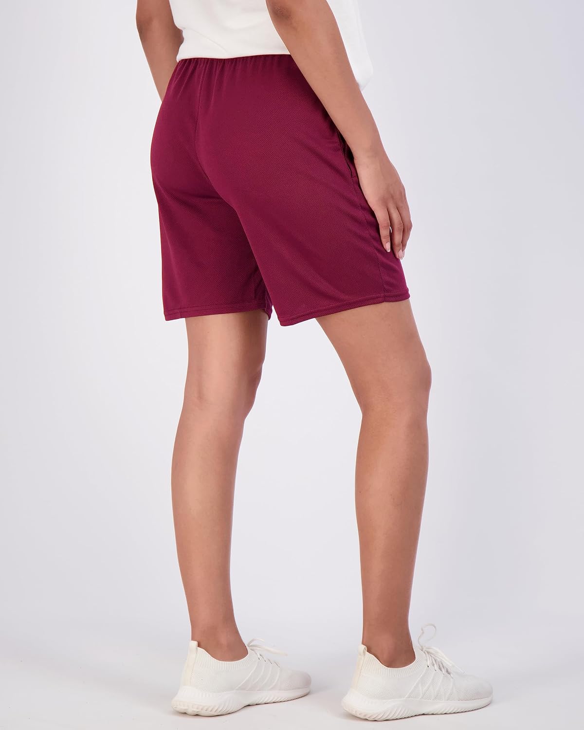 Real Essentials 4 Pack: Women's 7" Mesh Bermuda Athletic Shorts - Quick Dry Workout Running Pockets (Available in Plus Size) - Image 5