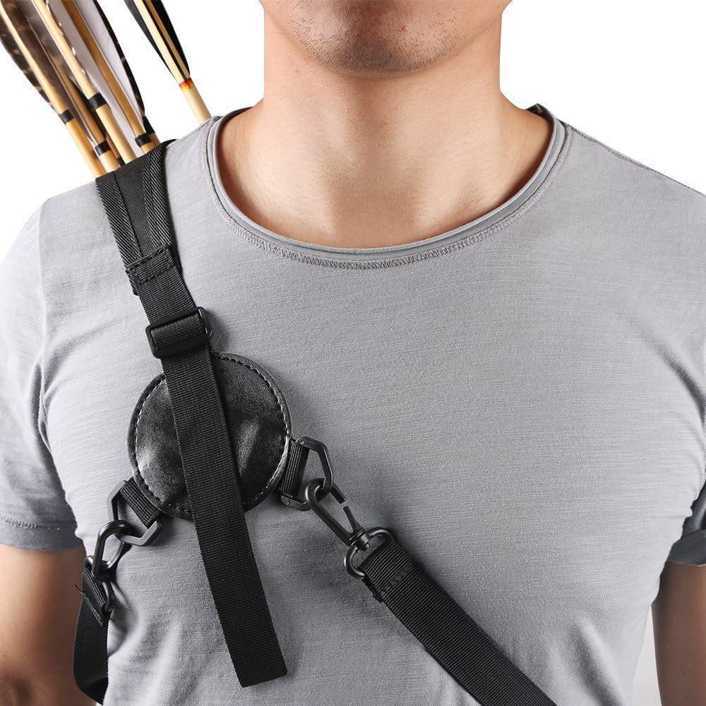 TOPARCHERY Archery Back Canvas Arrow Quiver Arrow Holder Shoulder Hanged Target Shooting Quiver for Arrows with Front Pockets
