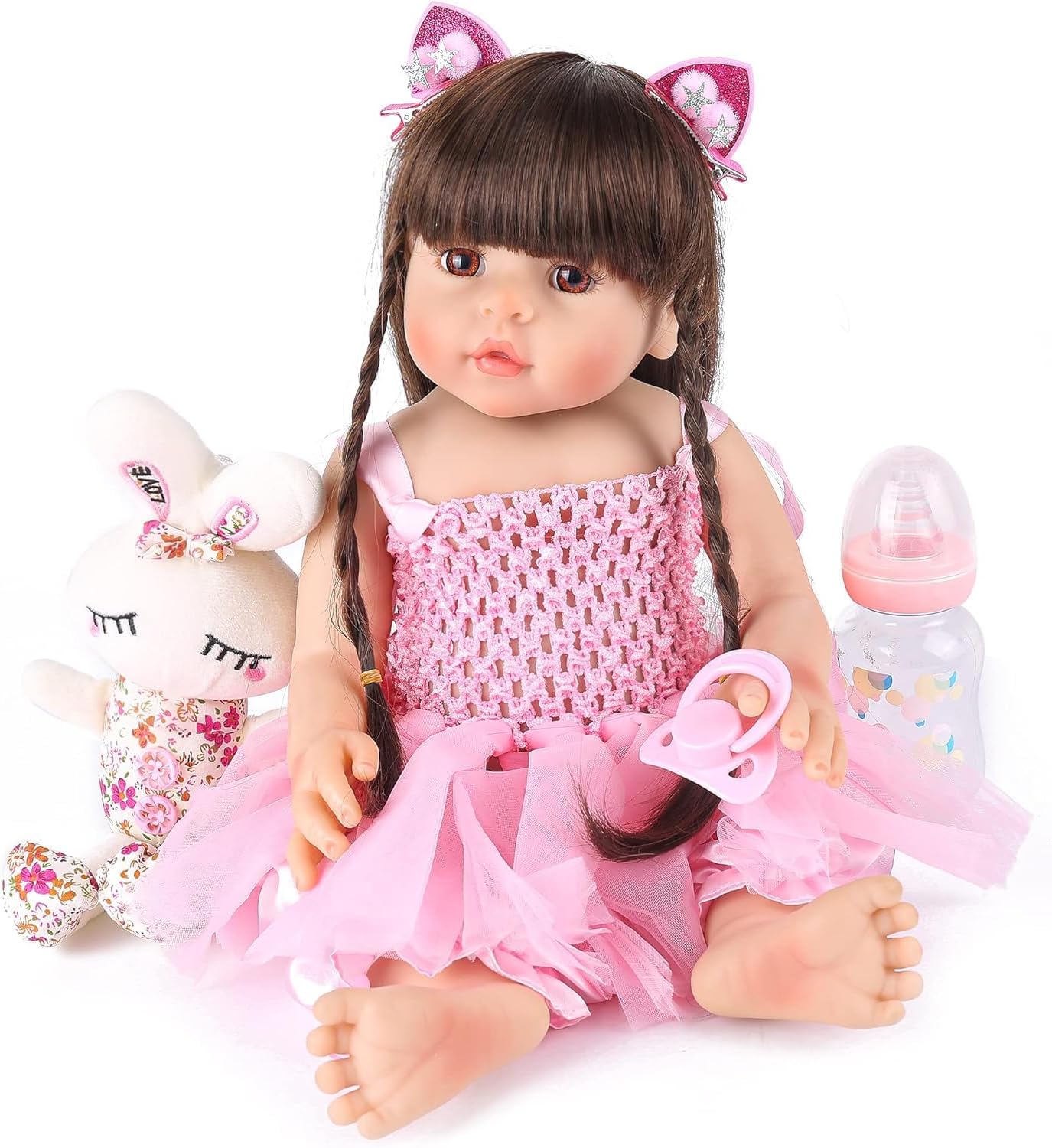 CHAREX Reborn Baby Dolls Silicone Full Body 18 Inch Waterproof Reborn Toddler Girl Dolls, Realistic Silicone Baby Reborn Dolls Bath Dolls for Age 3+