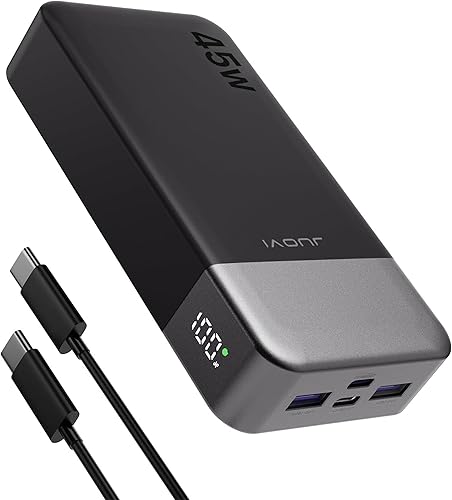 Cargador portátil J2621 Power Bank, 20000mAh 45W PD3.0 QC 4.0, batería de carga rápida con pantalla LED, 2 USB-C, 2 USB-A para iPhone 15 16, MacBook