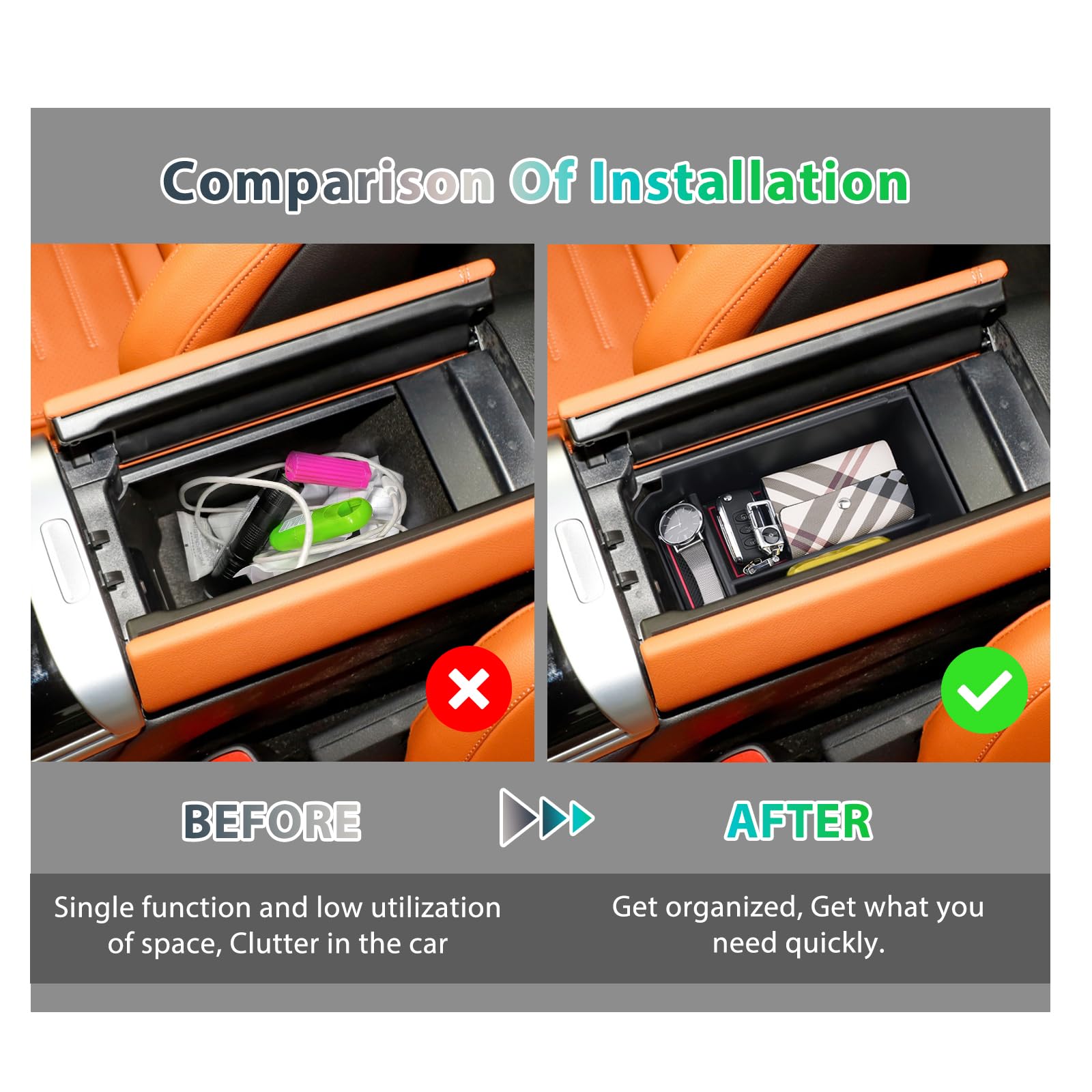 GAFAT Compatibile con Mercedes-Benz GLC X254 2023-2025 2026 Contenitore Portaoggetti per Console Centrale, GLC 2025 Organizer Vano Portaoggetti Braccioli, Accessori GLC X254 (Rosso)
