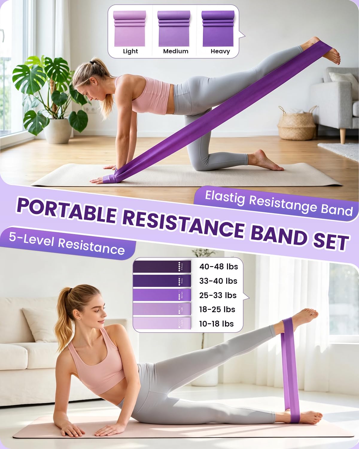 Kit per Pilates 24 in 1, kit per allenamento a casa, per donne, attrezzatura per pilates con anello e palla da 33 cm, per principianti e allenamenti a casa