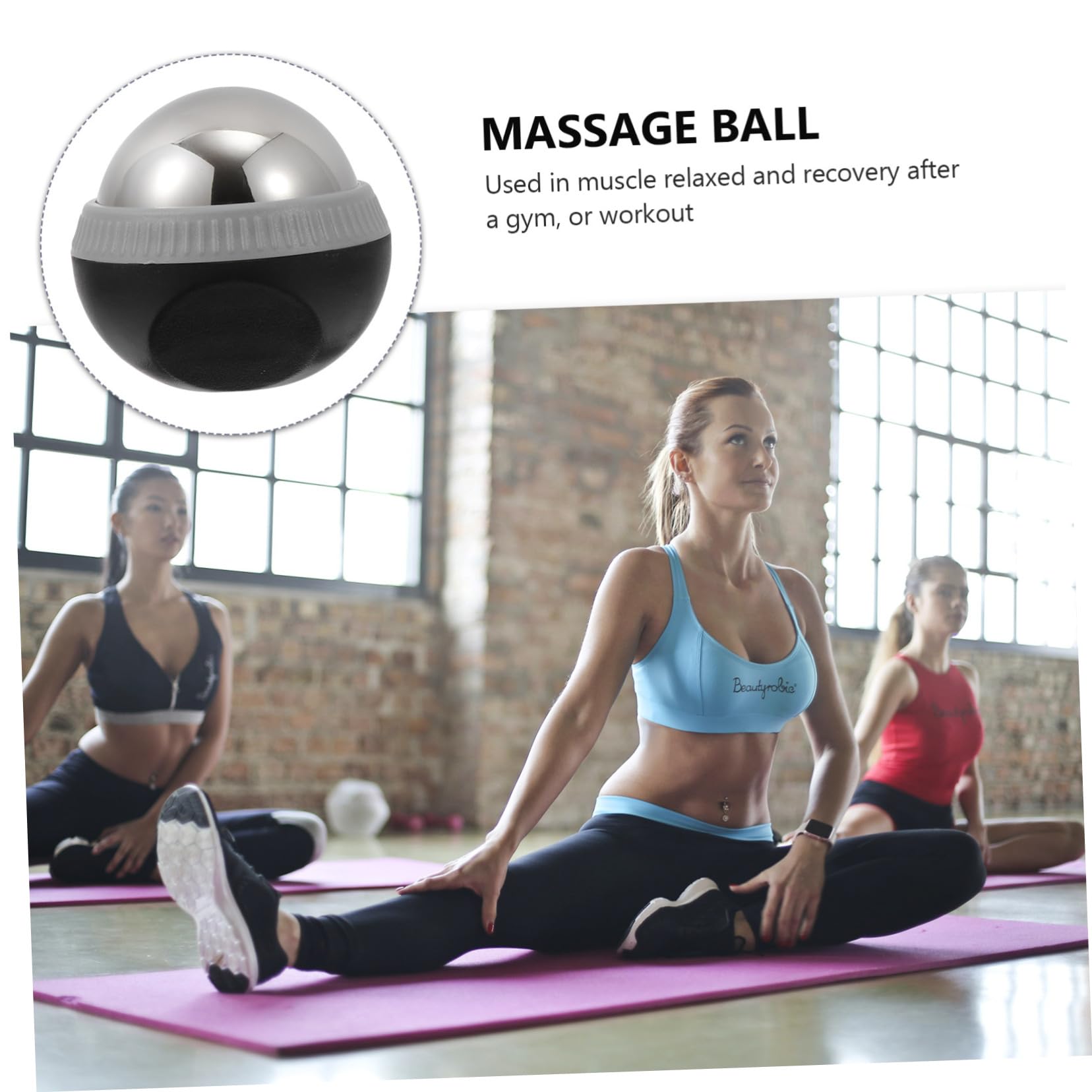 1 Stück Edelstahl Massageball Schwarz mit Aufbewahrungstasche