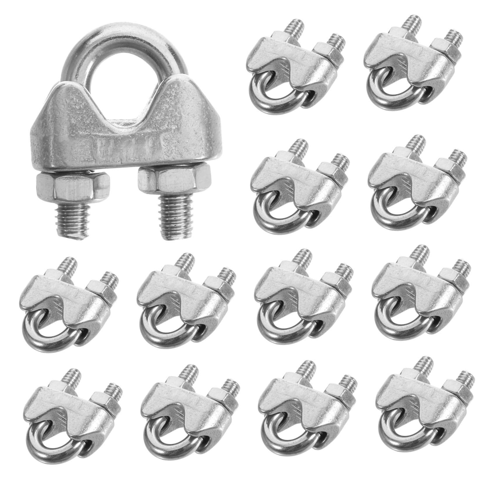 COSMEVIVI 304 Stainless Steel Wire Rope Cable Clamps U-Bolt Fasteners Wire Rope Clamps for Fixing