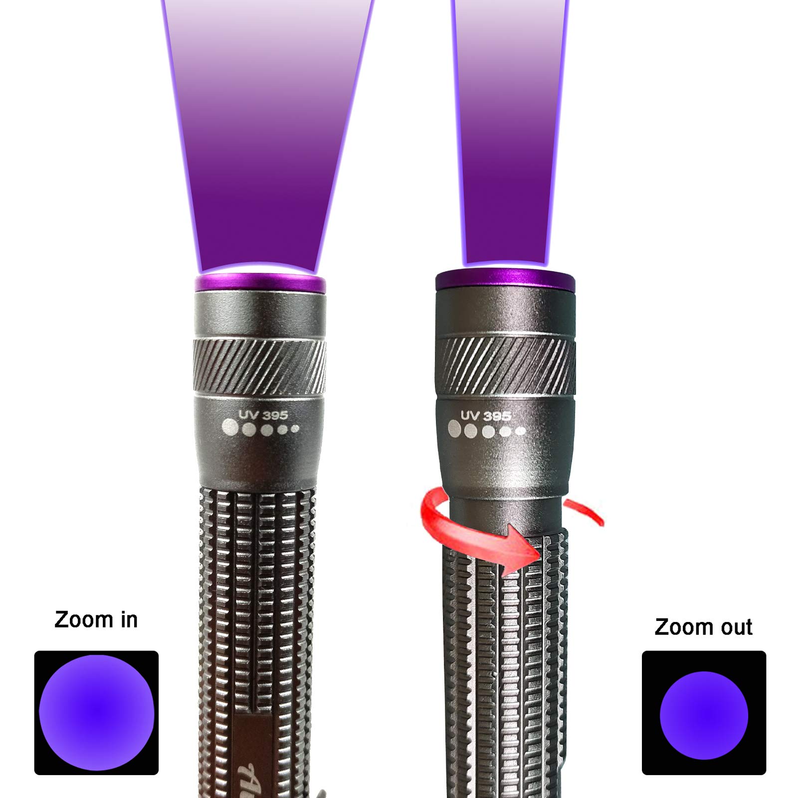 D Aventik Edison Design Power 395nm Zoomable Pen Light (1pc 395nm grey)