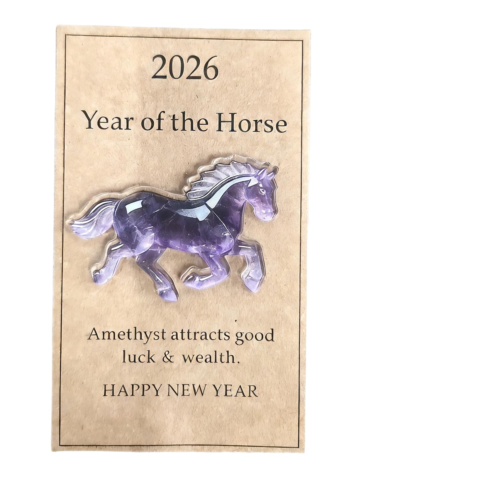 Piceioep Affirmation Card Set, Acrylic Horse Charm for Birthday Wedding and Chinese New Year Celebrations Birthday Party Deck Horse