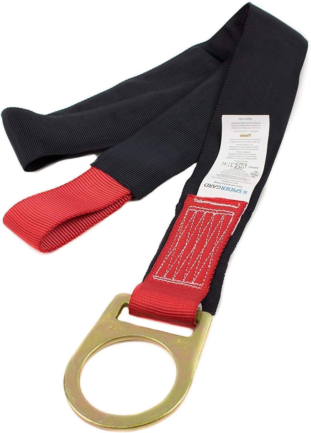 (Set of 10) Troy Safety SPA202 Fall Protection 6-Foot Loop and D-Ring End Concrete Anchor Strap with Protective Sheathing (Yellow/Black)