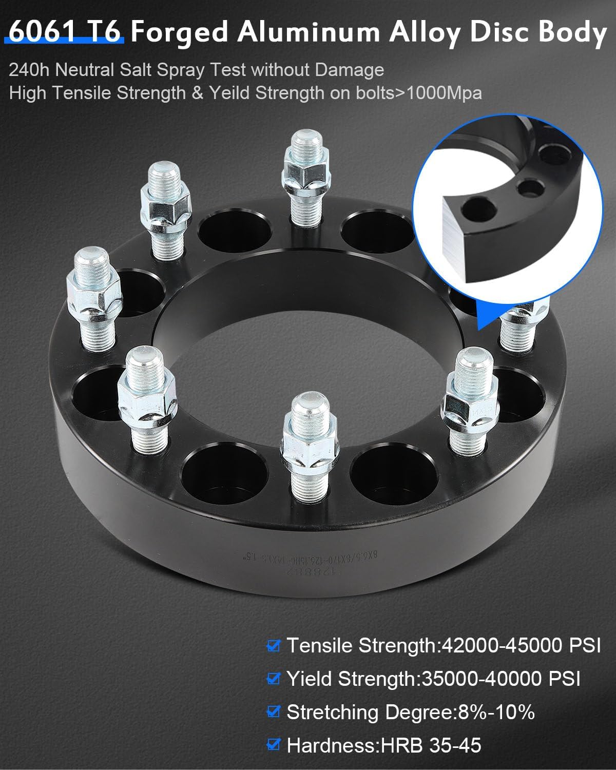 ECCPP 8x6.5 to 8x170 Wheel Adapters 1.5 inch 8 lug Fit for Ram 3500 2012-2018 for Chevrolet Silverado 1500 HD 2001-2006-4PCS