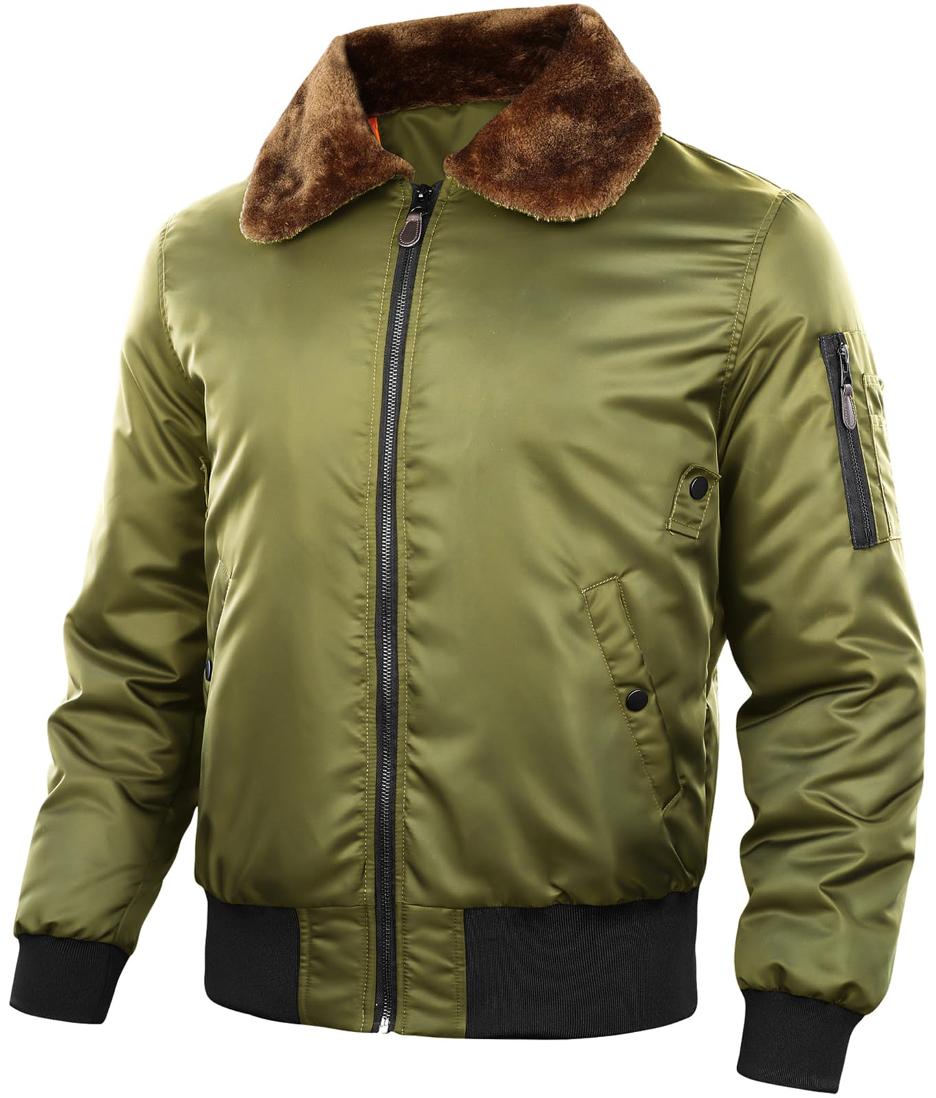 PEGENO Men's Lightweight Bomber Jacket Windproof Jacket Waterproof Nylon Fabric