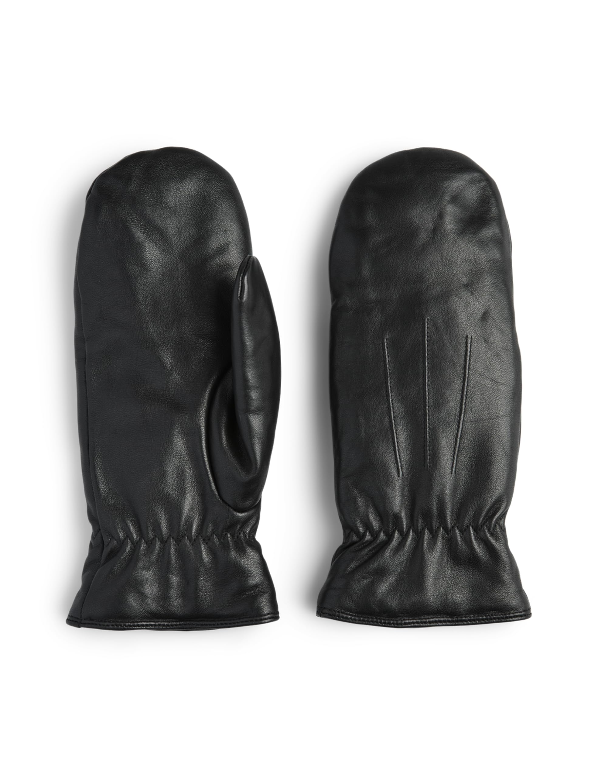 PIECES rękawiczki żeńskie skórzane, czarny (Black Black), M