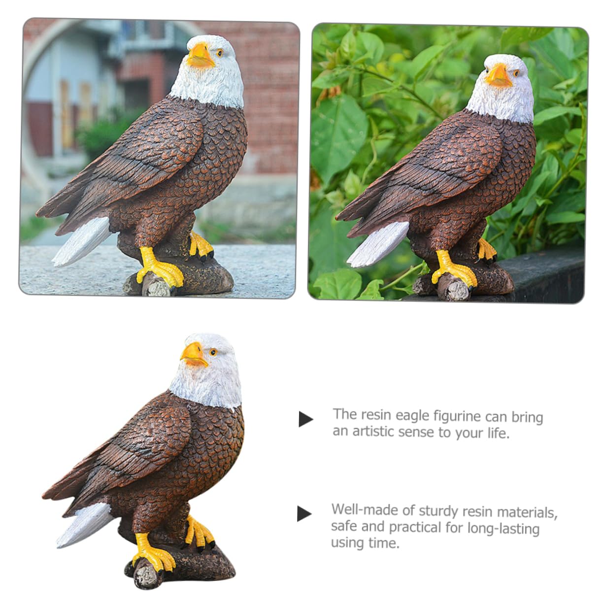 BESTonZON 3 Pièces Figurine Résine Décorative pour Sculpture Oiseau Accessoire de Décoration Intérieure Extérieure pour Jardin
