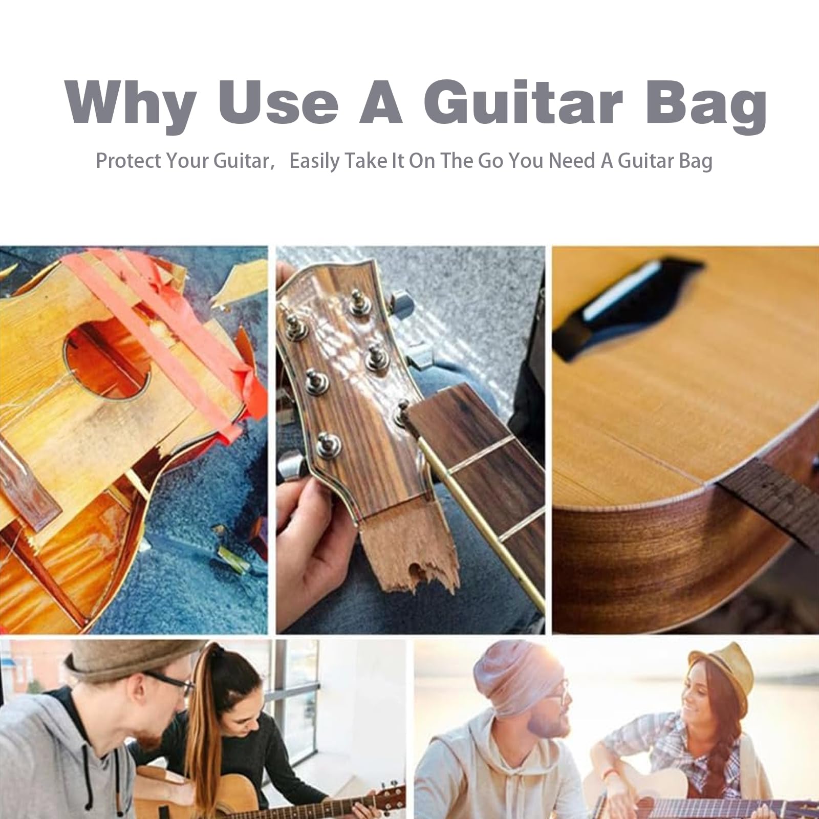 Funda para guitarra acústica de 41 pulgadas, resistente al agua, Bolsa acústica