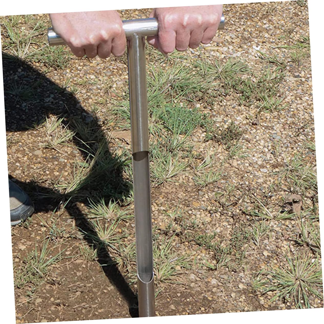 Campionatore del Terreno Strumento per Campionamento Suolo in Acciaio Inossidabile 304 Facile da Impugnare Manico a T per Giardino e Foresta