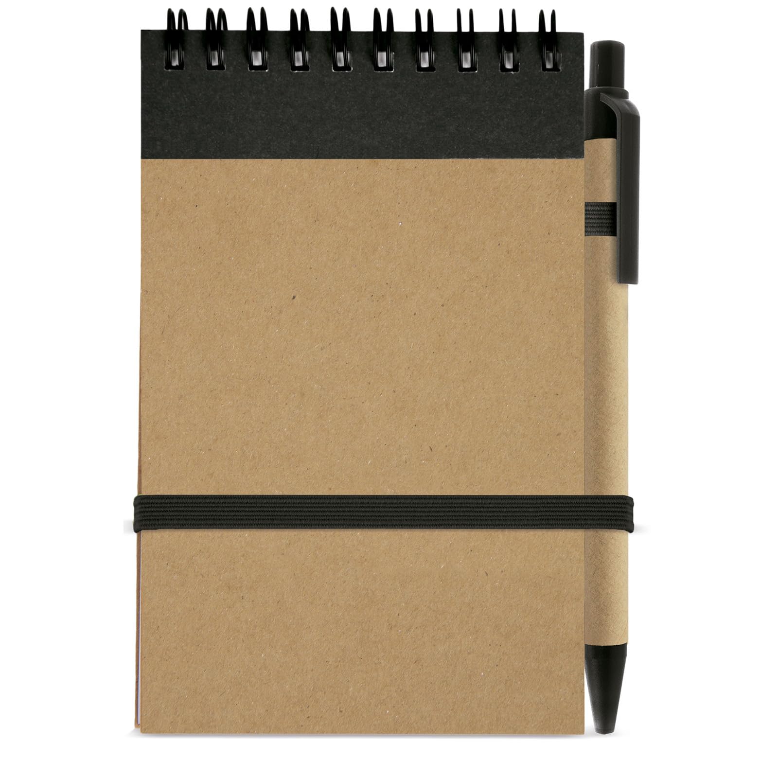 Adri 50 libretas pequeñas a6 de bolsillo con bolígrafo en cartón reciclado a juego, cuaderno con espiral, Portada Rígida, libretita de 70 Hojas lisas ideal para regalos en cumpleaños (50)
