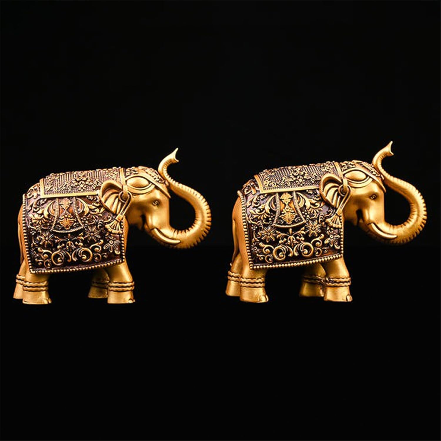 Royal Elephant Statue | Set of 2 Figurine | Elephant Family Statue Showpiece Figurines Feng Shui Vastu Lucky Decor | Room Decorative Items for Home Decor Office Desk Gift for Women - Image 7