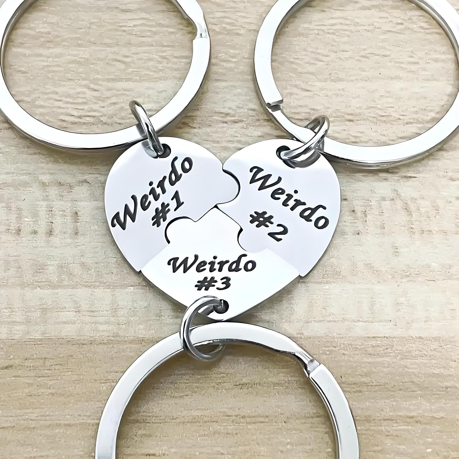 Friendship Keychain Matching Weirdo Heart Pendant Best Friend Keyrings for Women BFF Accessories Jewelry Gift