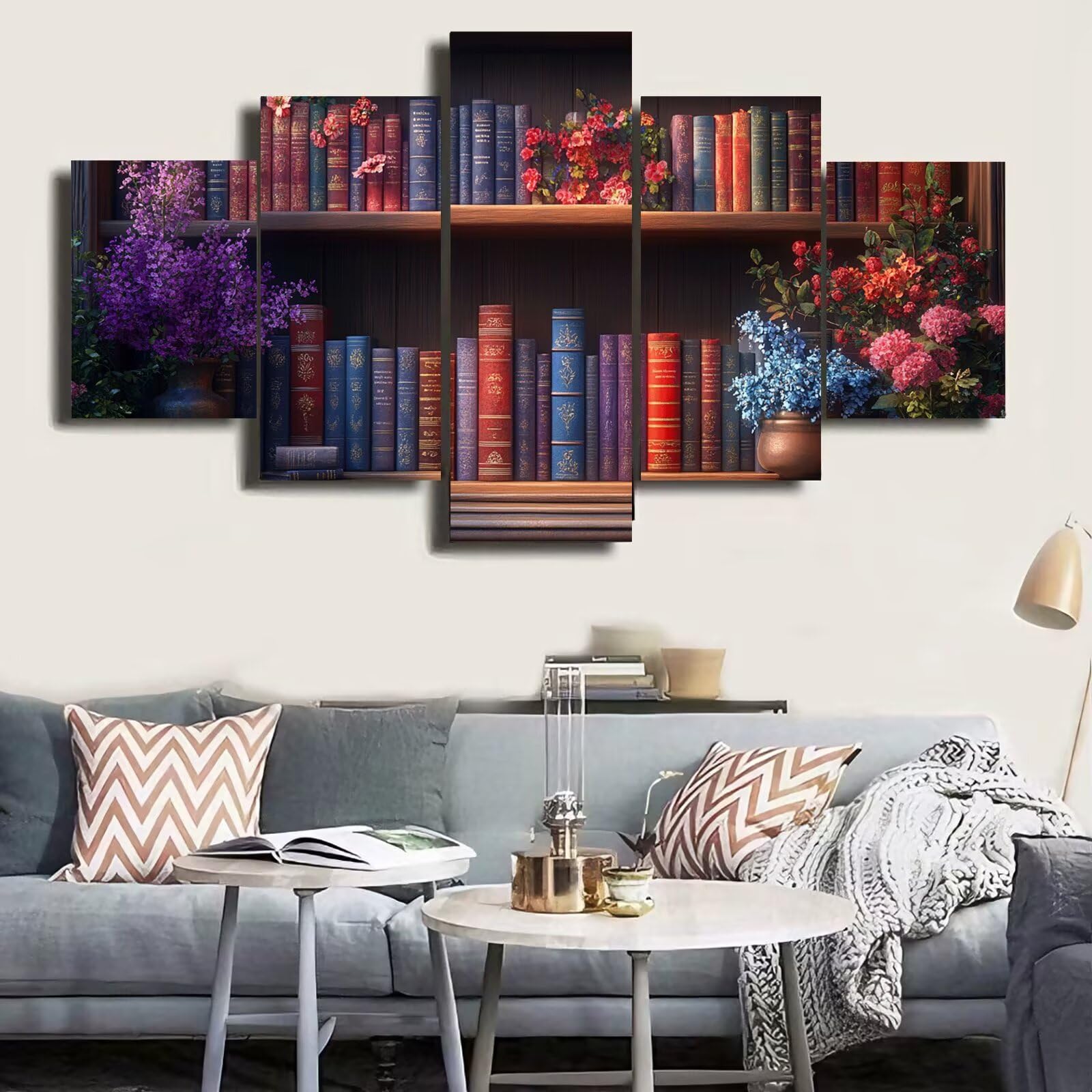Diamond Painting Erwachsene Groß XXL 80x125cm 5 Teilig 5D Diamond Painting Buch Basteln & DIY Malen Nach Zahlen Erwachsene Dimond Paintings Bilder Bastel Sets, Bausätze für Diamantmalerei Blume 0b-954