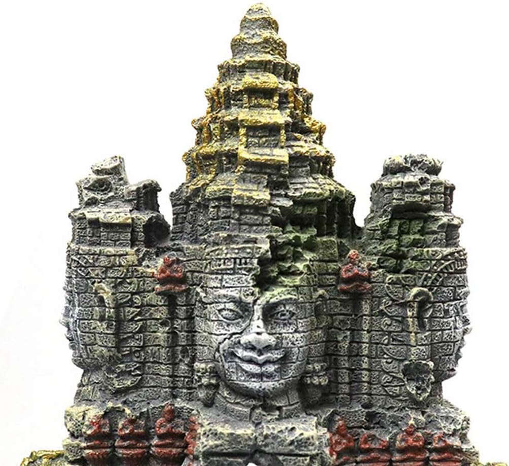 Ancient Cambodian Erawan Statue Fish Tank Landscaping Ornament Simulation Crafts,Fish Aquarium Decoration,Resin