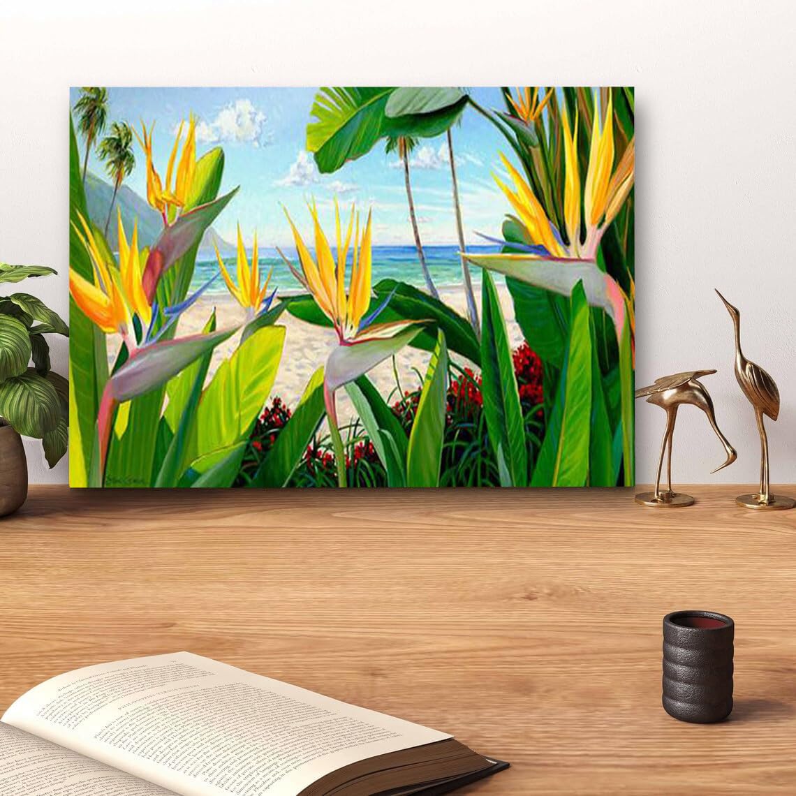 GADGETS WRAP Canvas Gallery Wrap Framed for Home Office Studio Living Room Decoration (14x11inch) - Birds Of Paradise