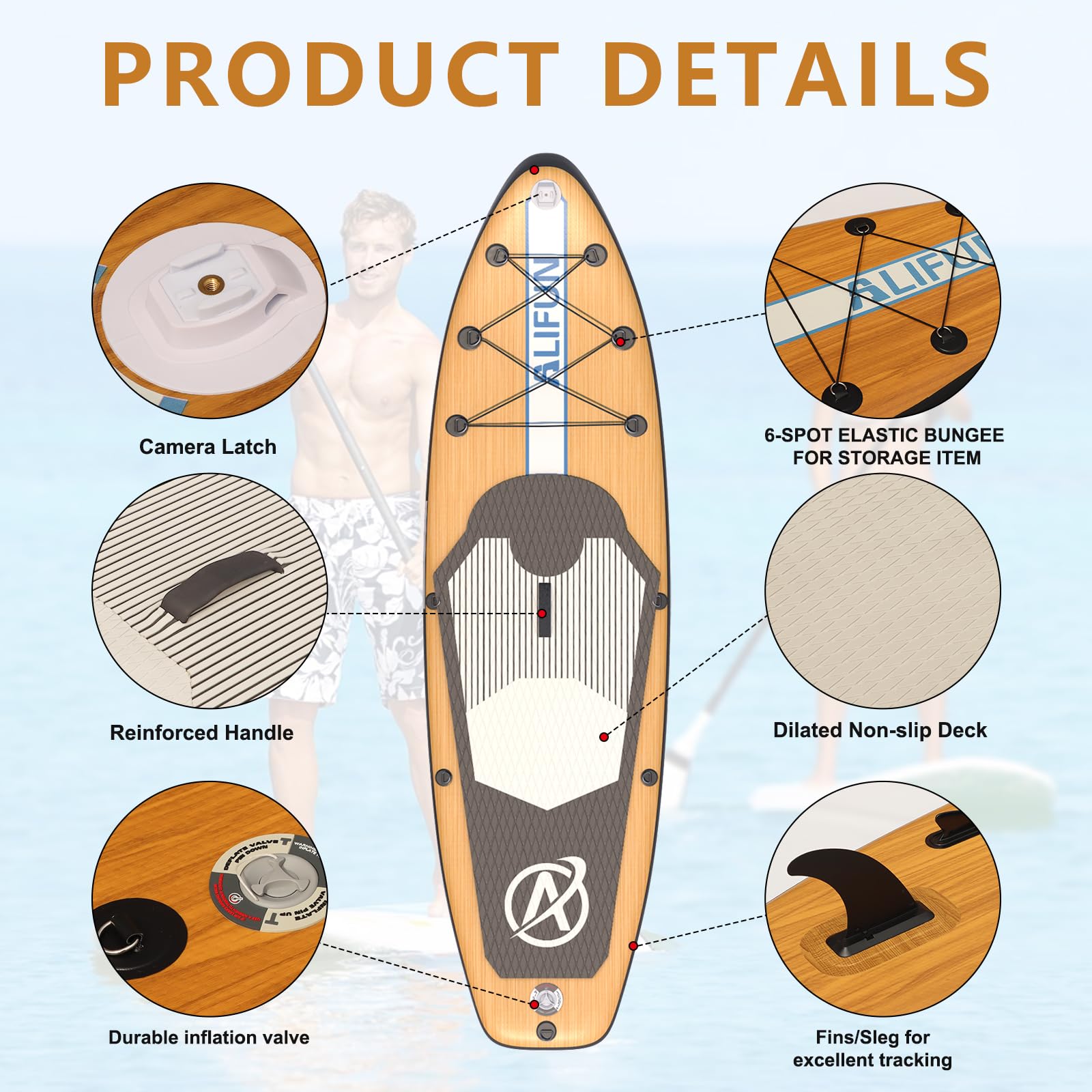 ALIFUN Stand Up Paddle Board SUP Gonfiabile 300/320 cm 200kg 6 Zoll