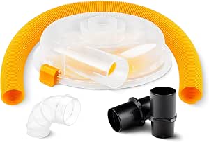 POWERTEC Low Profile Dust Separator for Shop Vac & Dust Collectors, Fits 5 Gallon Buckets, for 2-1/4" Shop Vacuum Port, 2-1/2" & 4" Dust Collection System