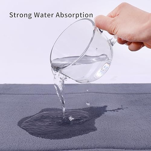 Miniatura 4 de Tapetes de baño, de espuma viscoelástica de alta densidad, absorben y son antideslizantes, de fácil cuidado, lavables a máquina, para baño, ducha y