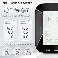 Vista 4 de Monitor de presión arterial de muñeca automático, pantalla LCD grande, brazalete de muñeca ajustable, memoria de lectura automática dual 99, máquina