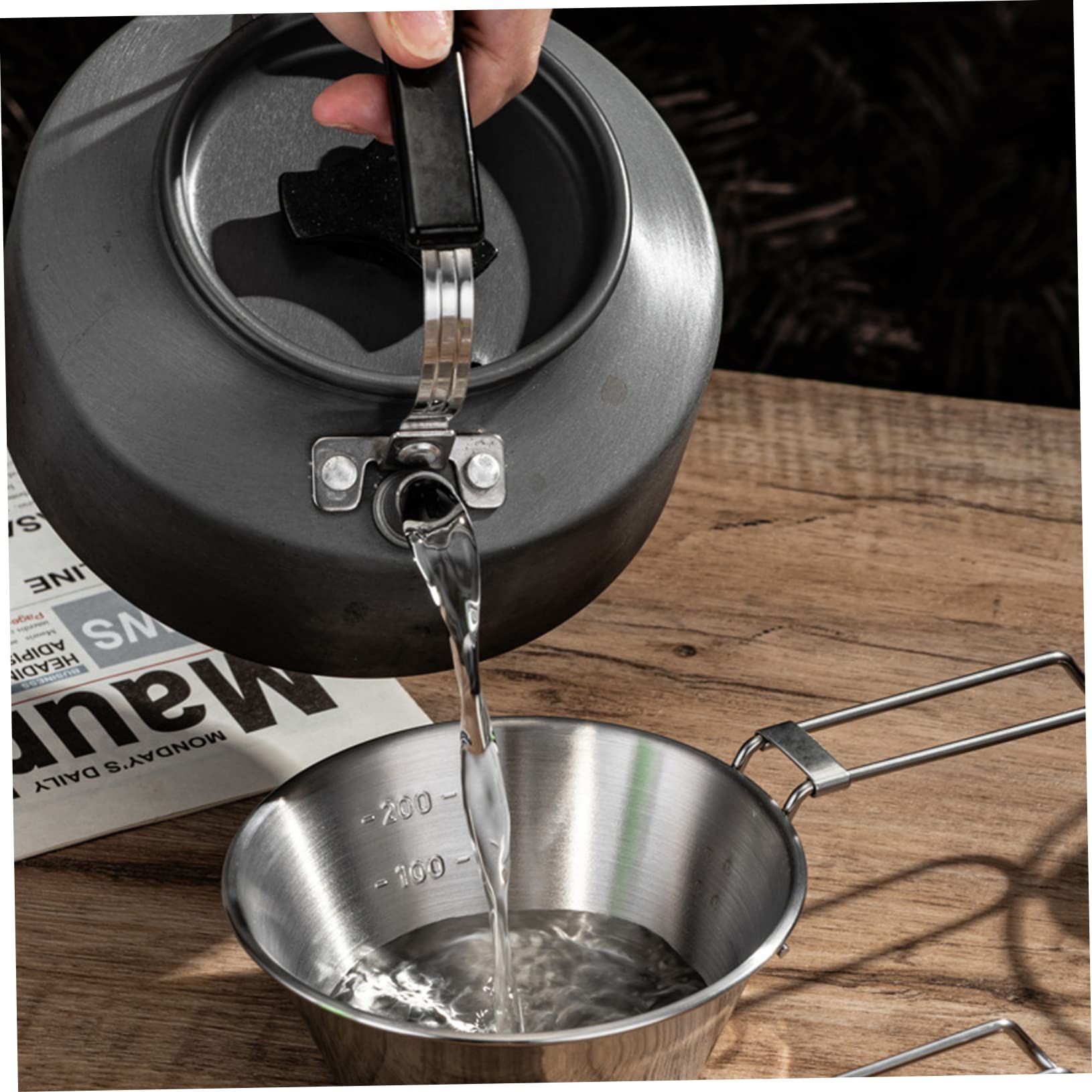 Abaodam 3stücke Edelstahl Schale für Camping Robuste Wasserschale Kompakter Weinbecher aus Edelstahl Wiederverwendbare Schüssel für Outdoor-aktivitäten