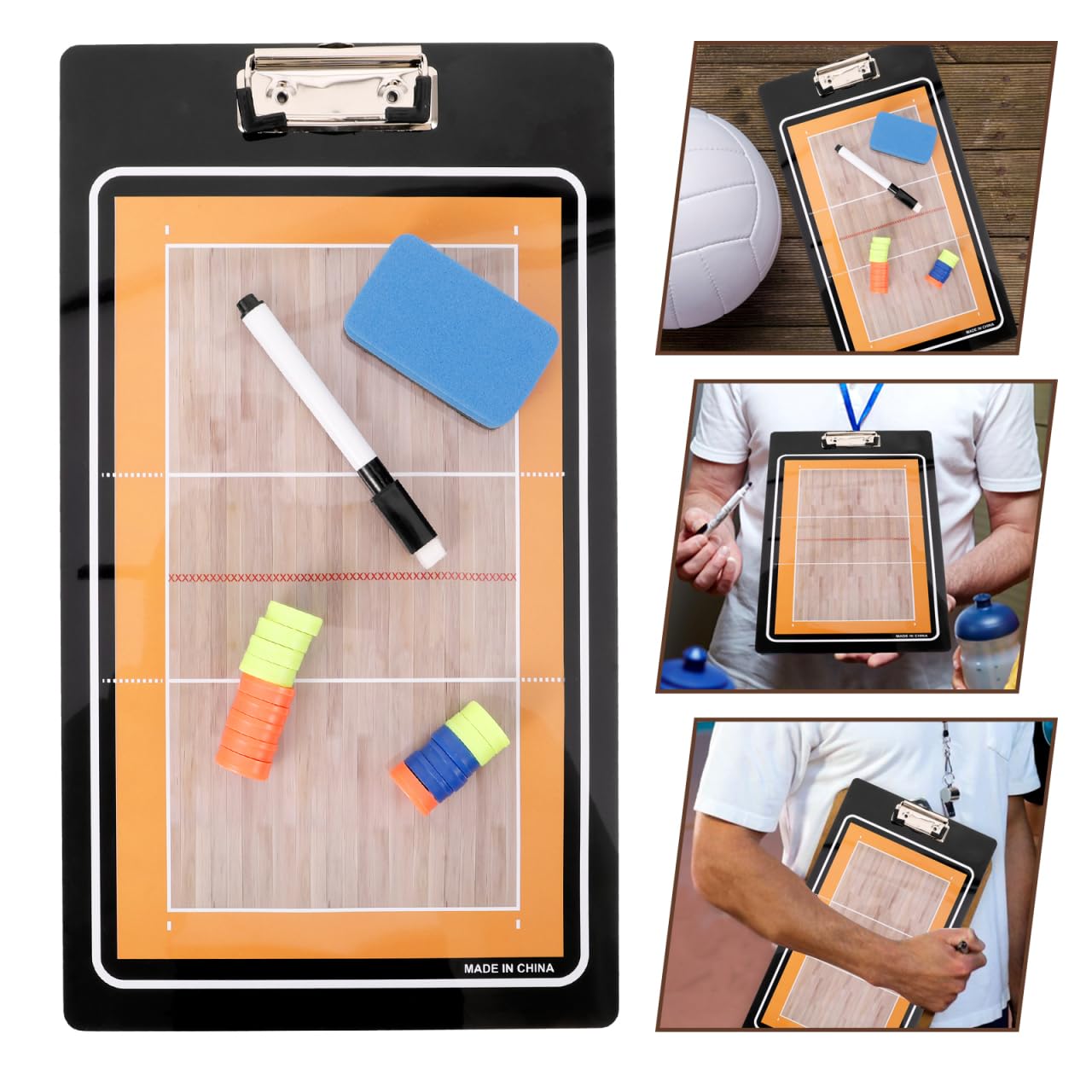 BESPORTBLE Lavagna Per Allenatori Di Pallavolo in Plastica Lavagna Riutilizzabile Per Allenatori Design Compatto e Leggero Per Formazione e Posizionamento Tutto Campo