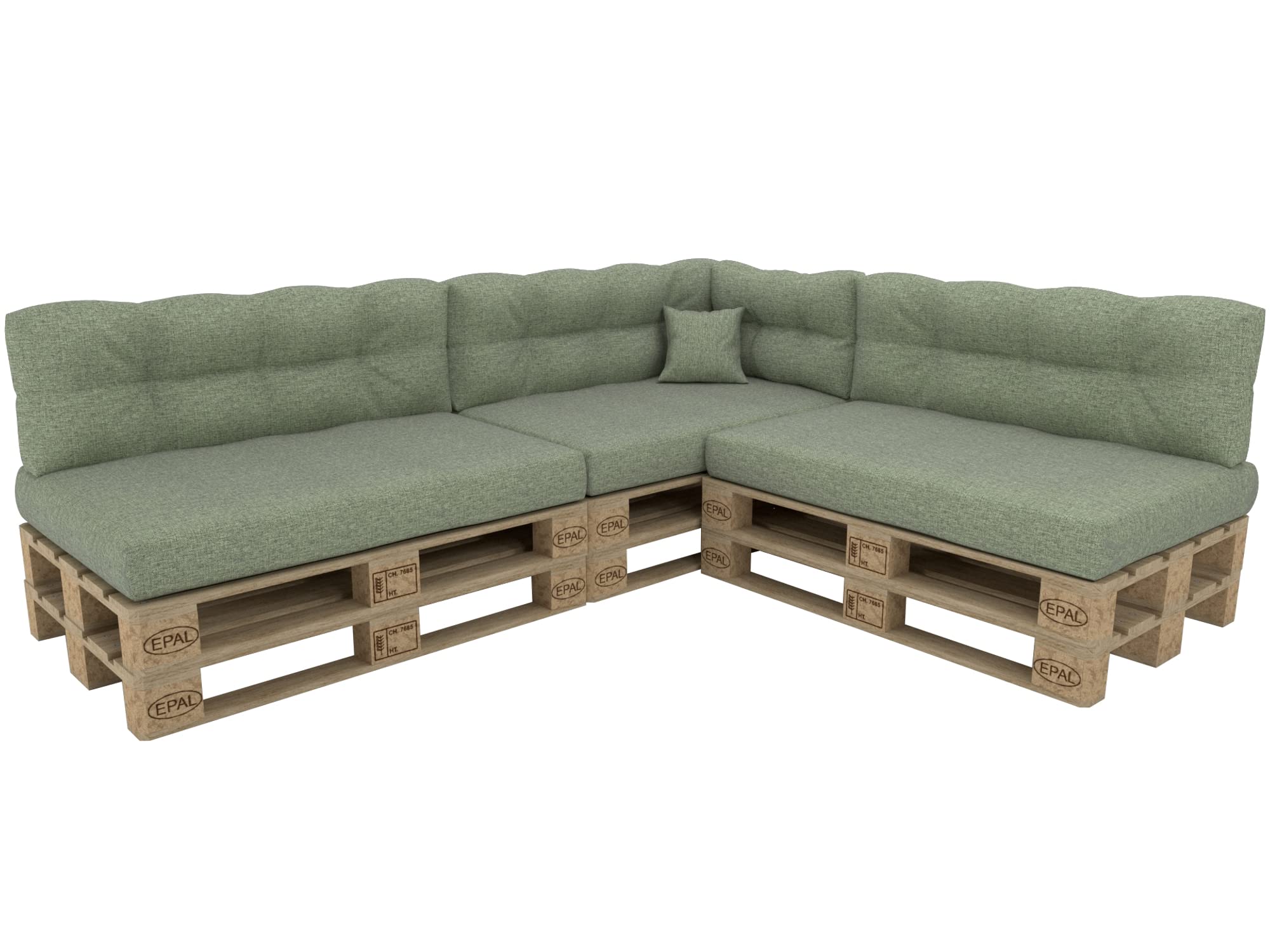 Set di Cuscini per Europallet 8 pezzi 120x80cm 120x40cm 60x40cm 40x40cm verde