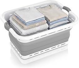 CSL - Foldable Laundry Basket - 45 Litre - Space Saving - Pop Up Storage Bin / Organiser - Camping Hiking Picnic - Car Boat RV Home