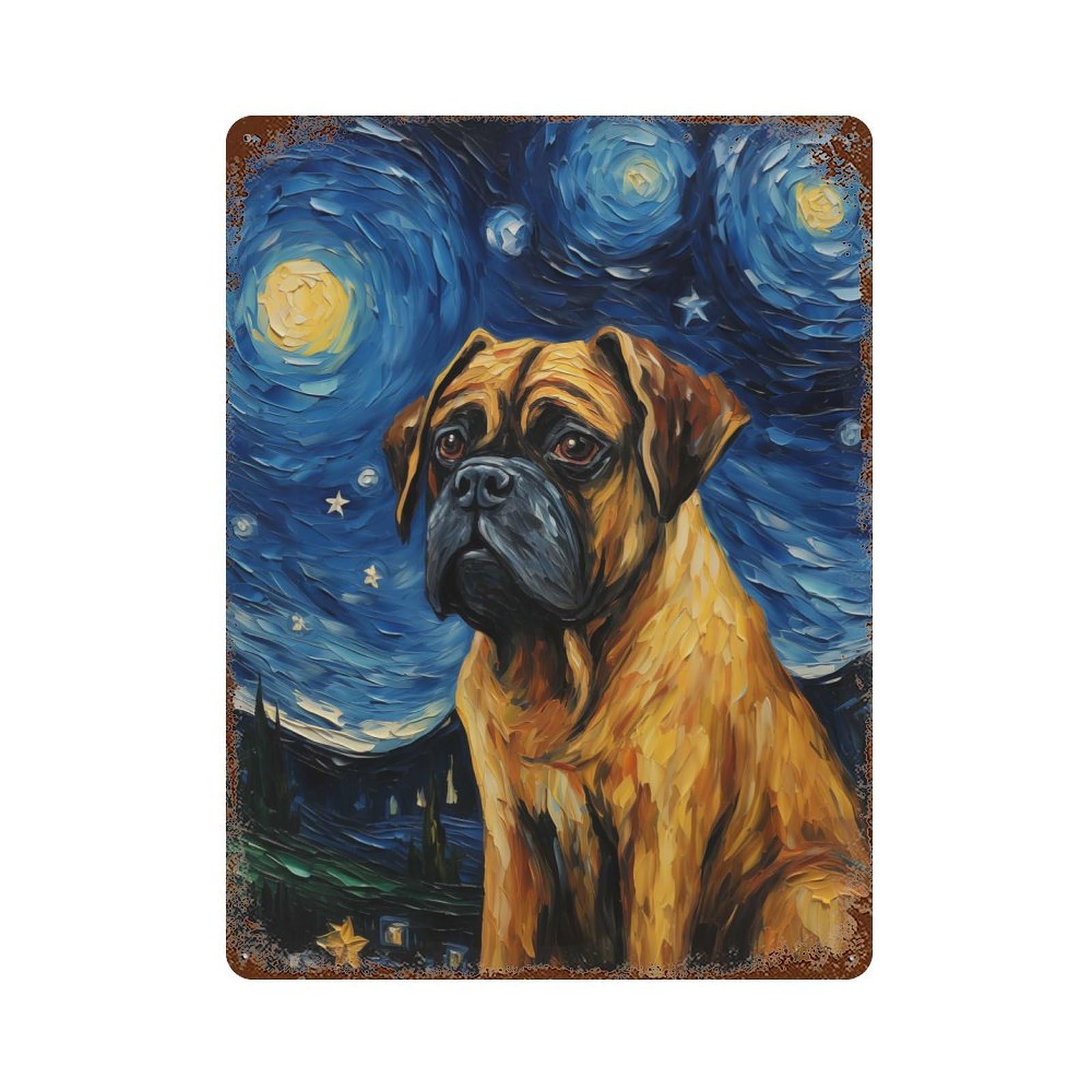 Bullmastiff Iron Water Proof Wall Art Decoration for Bedroom Living Room Garage Yard Pub 15.7"x11.8"