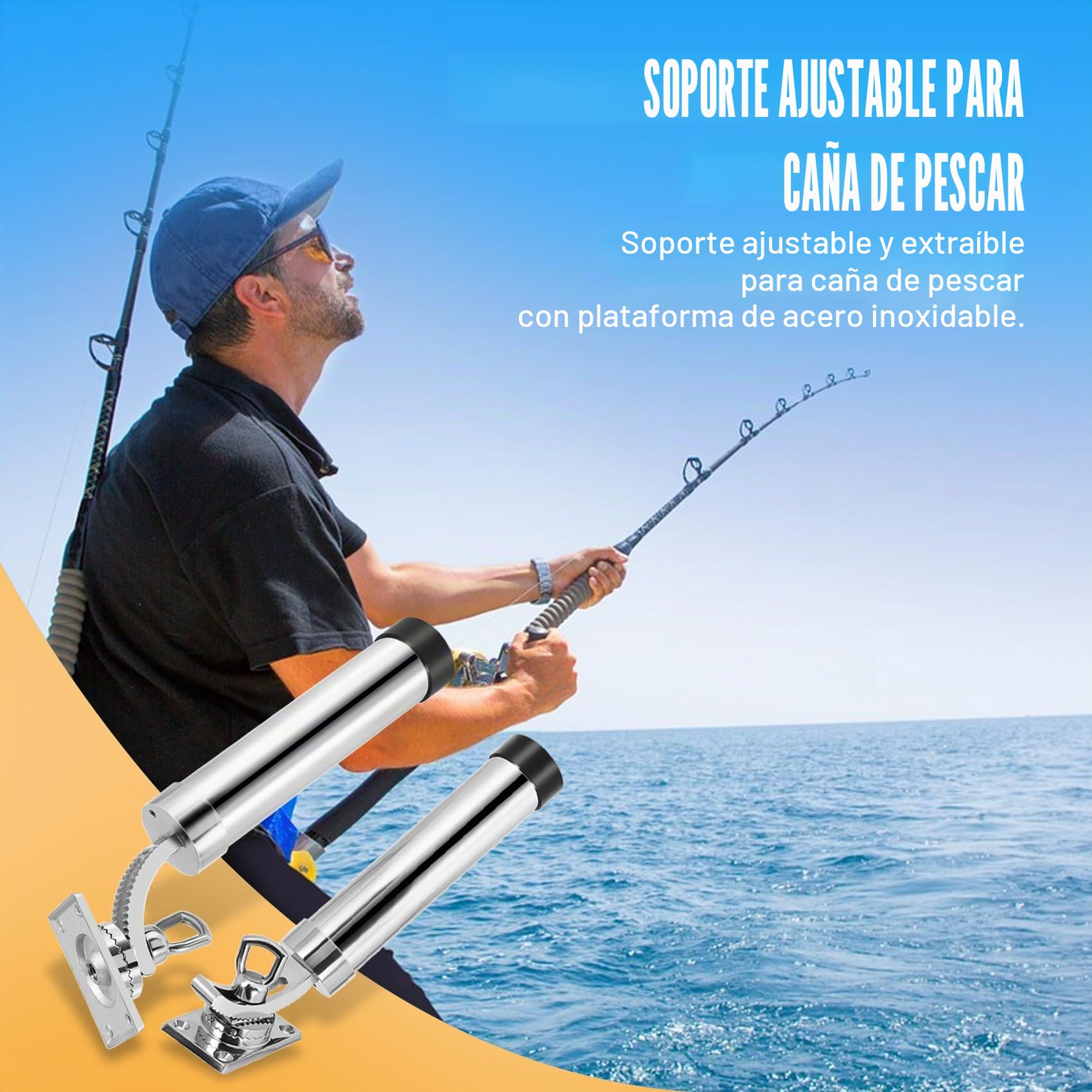Jevina Soporte ajustable para cañas de pescar para , color plateado