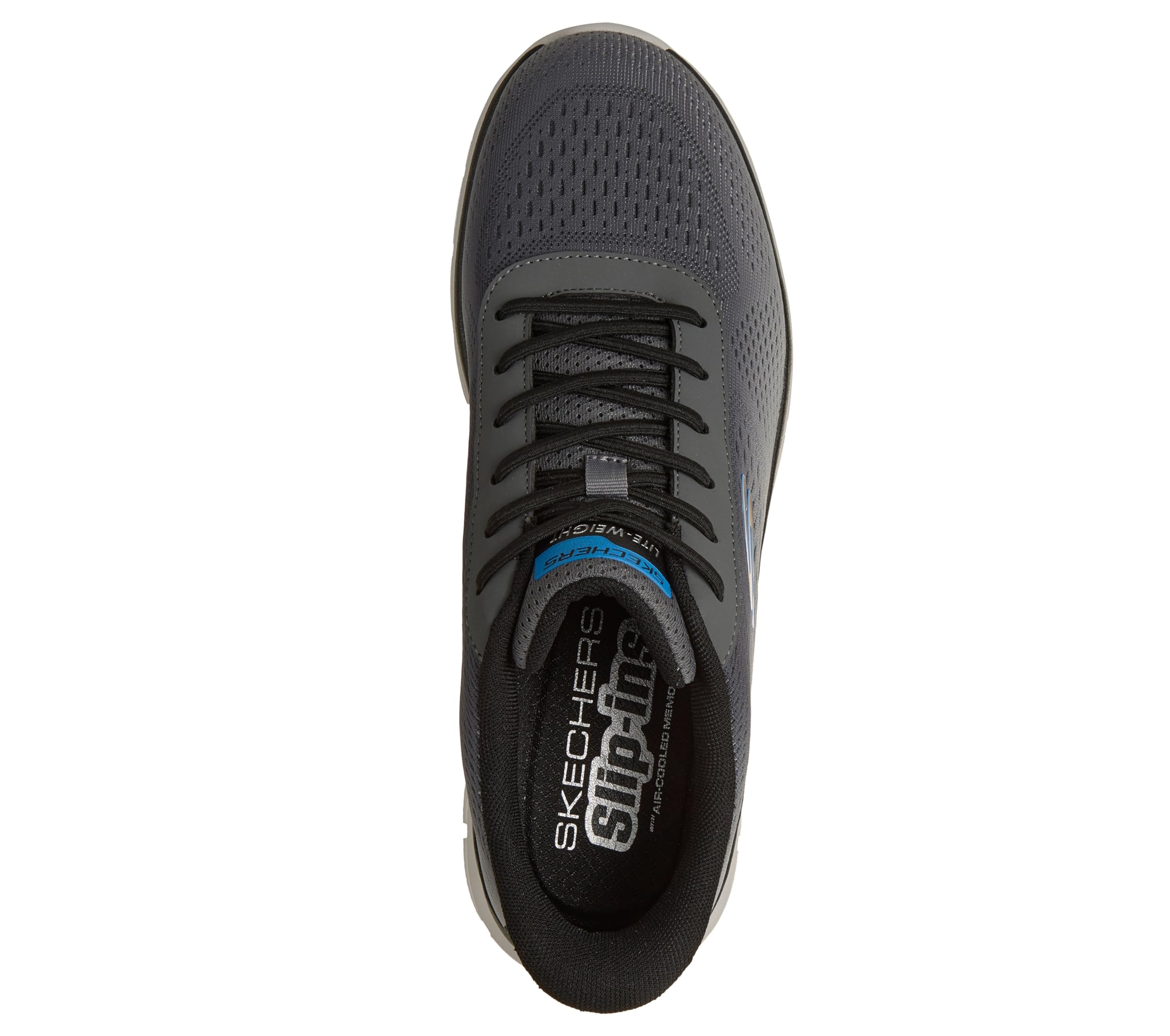 Skechers Herren Track REVNO Trainer, Charcoal Mesh/Synthetic/Gray Trim, 43 EU – Ansicht 3