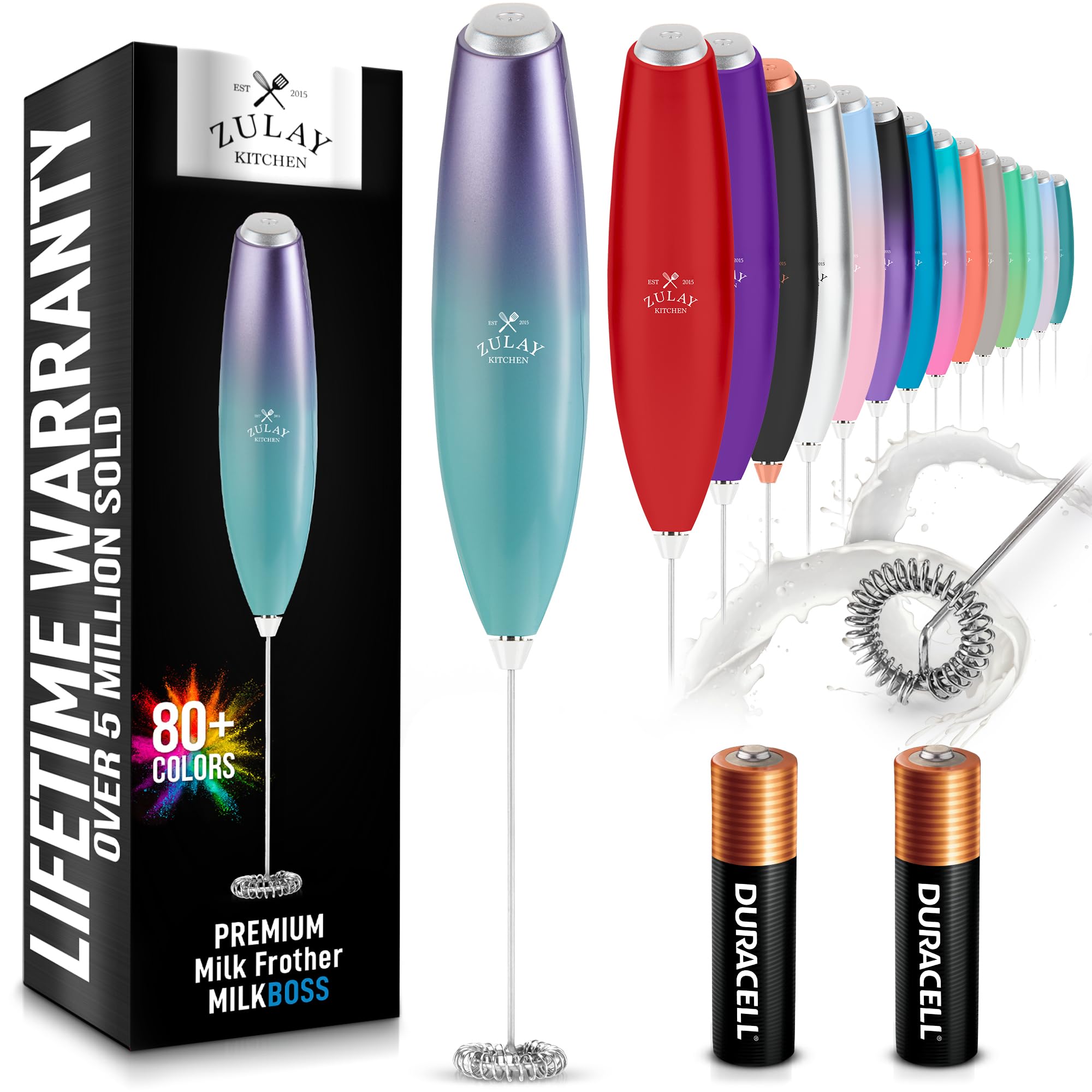 Amazon.com: Zulay Kitchen Milk Frother Handheld Electric Whisk