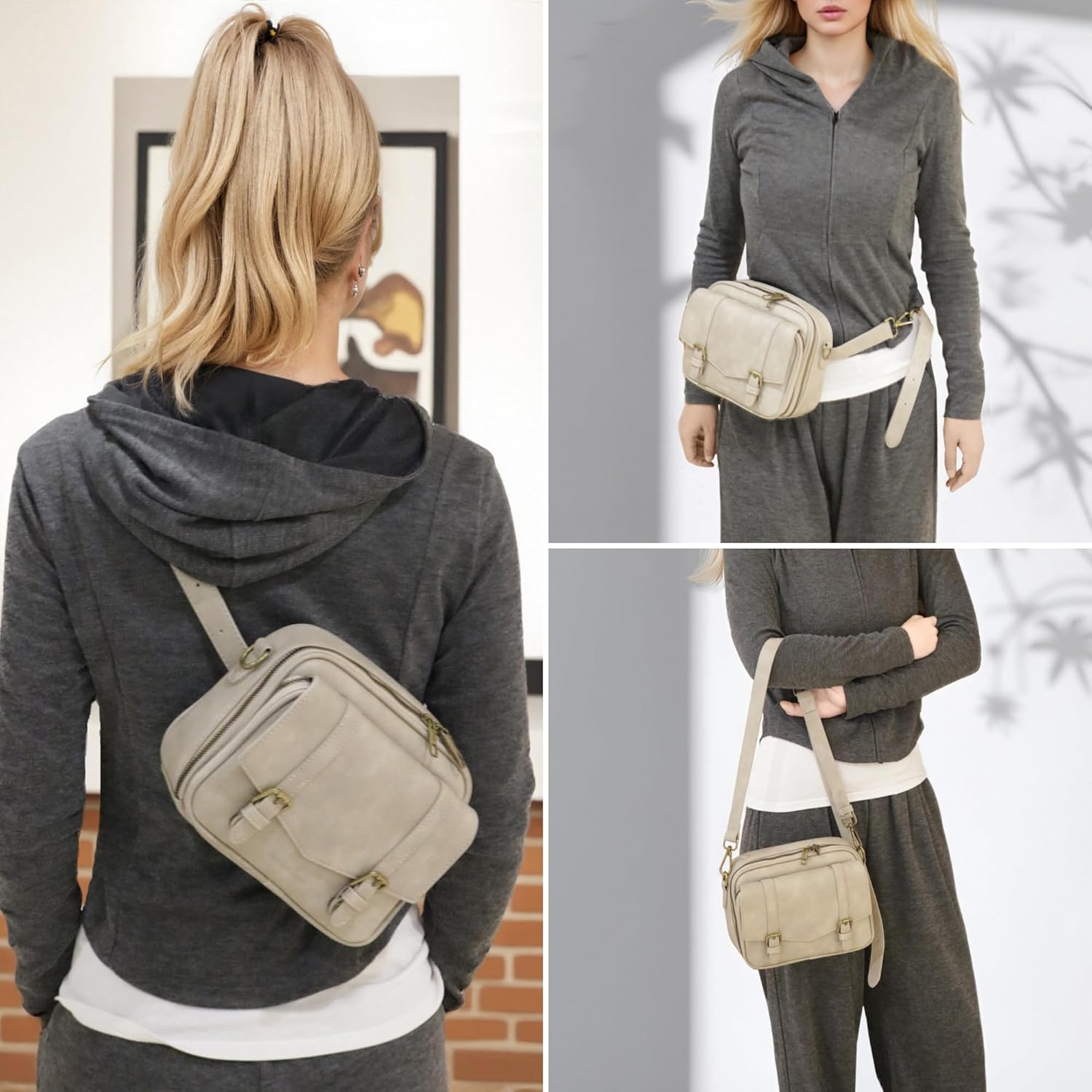 Women‘s Anti Theft RFID Blocking Small Vegan Leather Crossbody Bag Travel Purse With Built In Wallet Messenger Bag