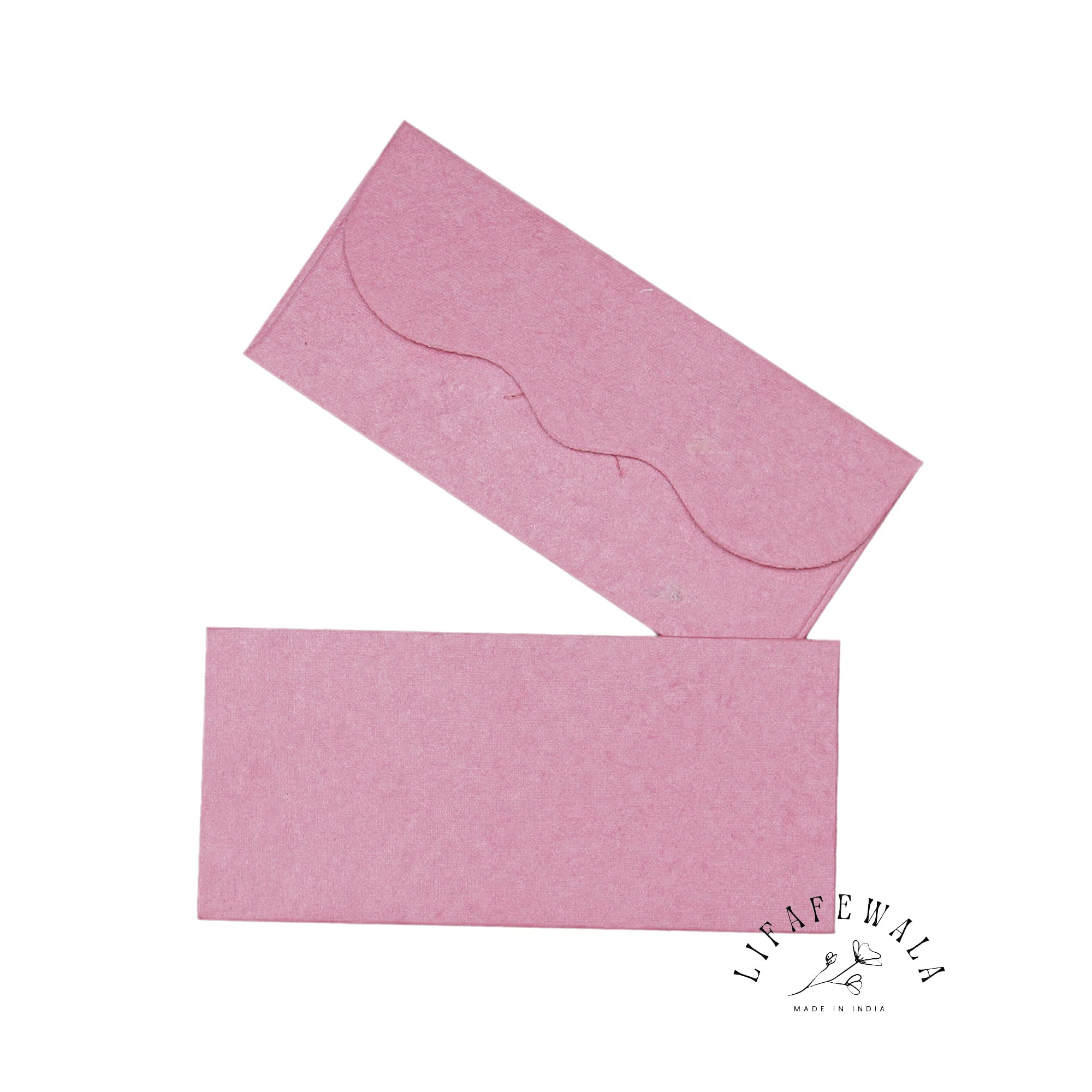 Lifafewala Eco Friendly Handmade Sustainable Recycled Paper Envelopes used in Gifting, Birthdays, Weddings and Other Occasions And Festivities. Pack of 10| (Pink)