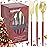 Supernal 102PCS Red Plastic Silverware, Gold Plastic Utensils with Red Handle, Gold Disposable Utensils Heavy Duty Includes 34 Forks, 34 Spoons and 34 Knives prefect for party, wedding & Mother\'s day